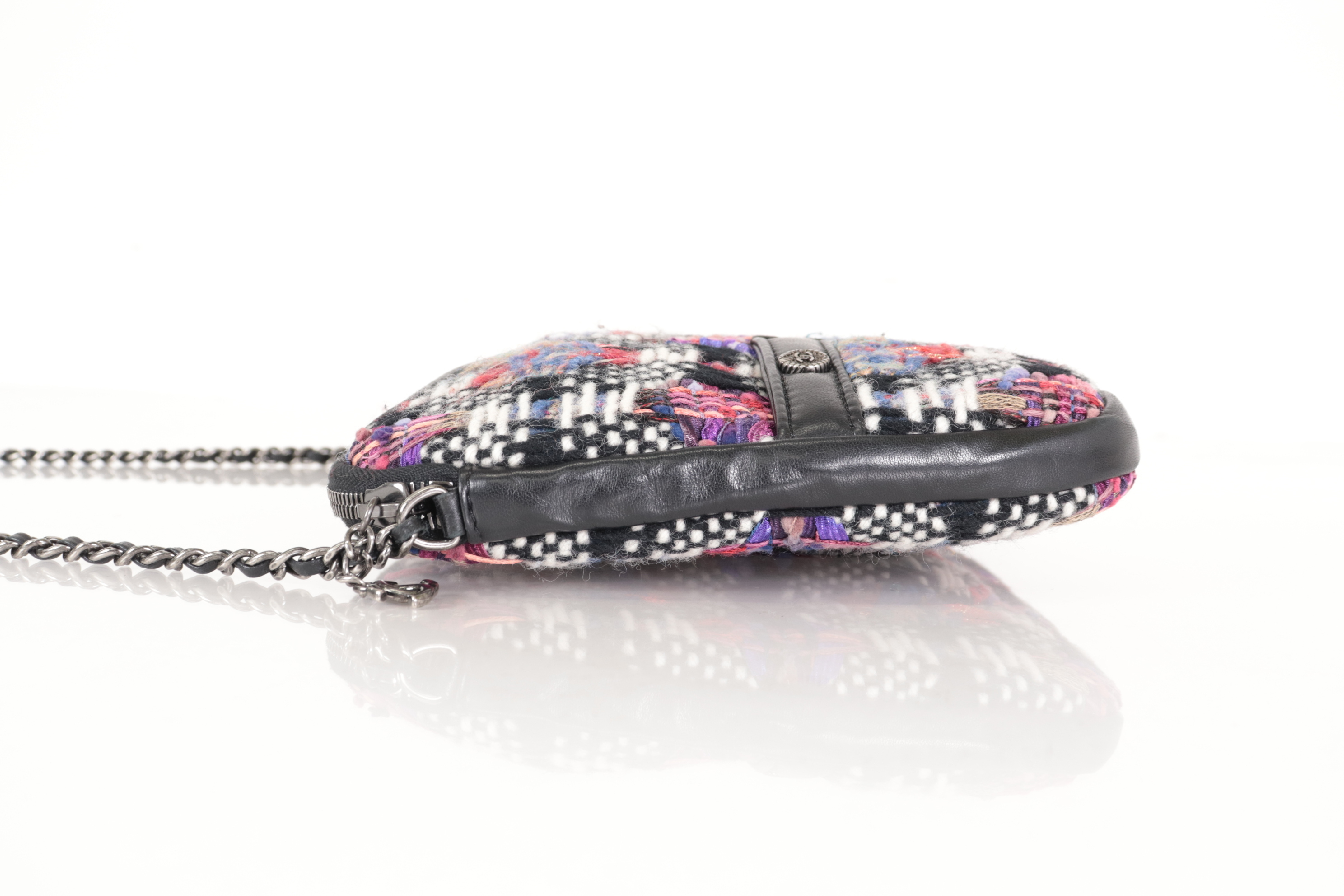 Girl Chanel Tweed Chain Shoulder Bag with Silver Hardware, Serial Number 23 — view 4
