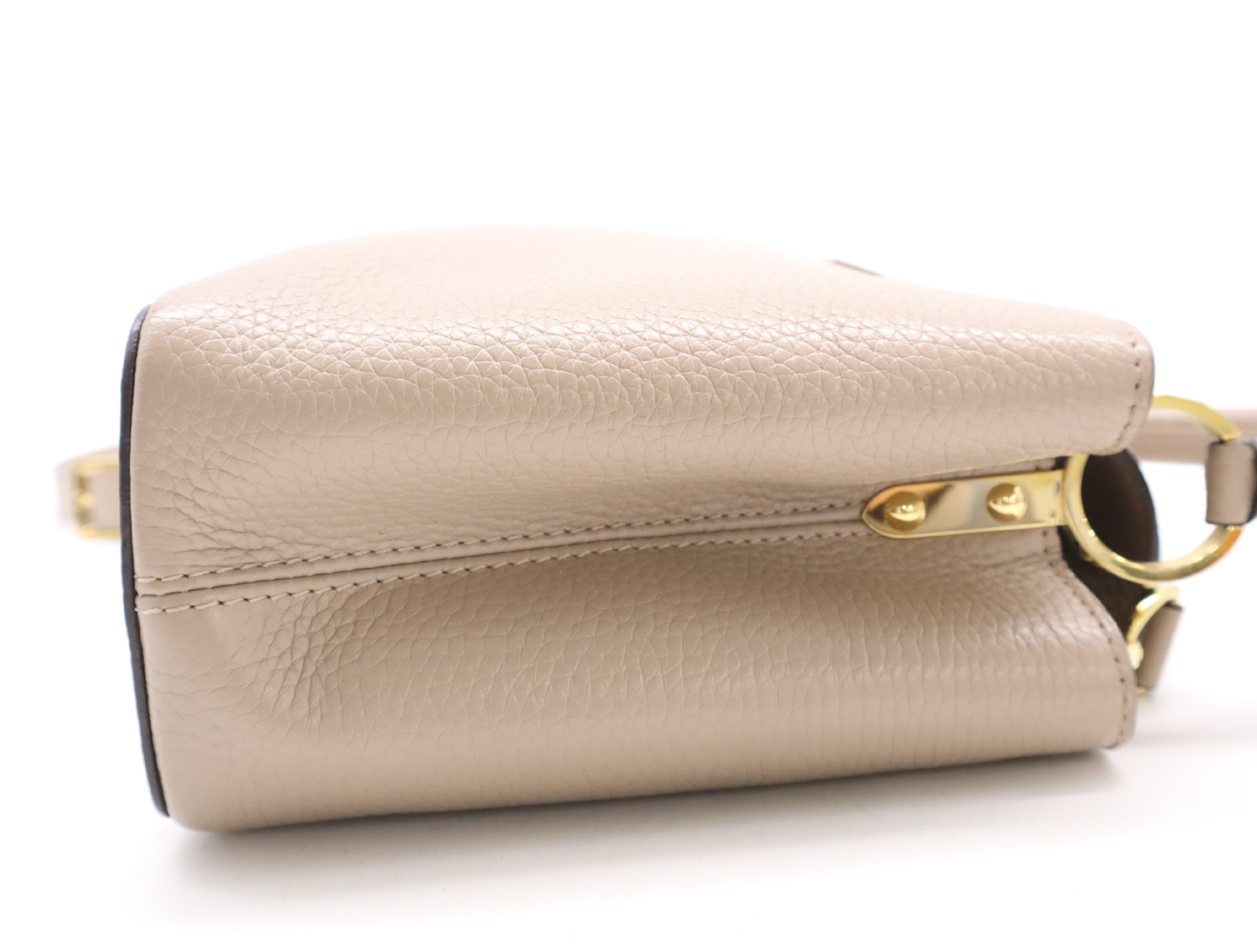 M24736 Taurillon Capucines BB Galet Handbag (RFID detected, no serial tag, includes shoulder strap, box, and dust bag) — view 5