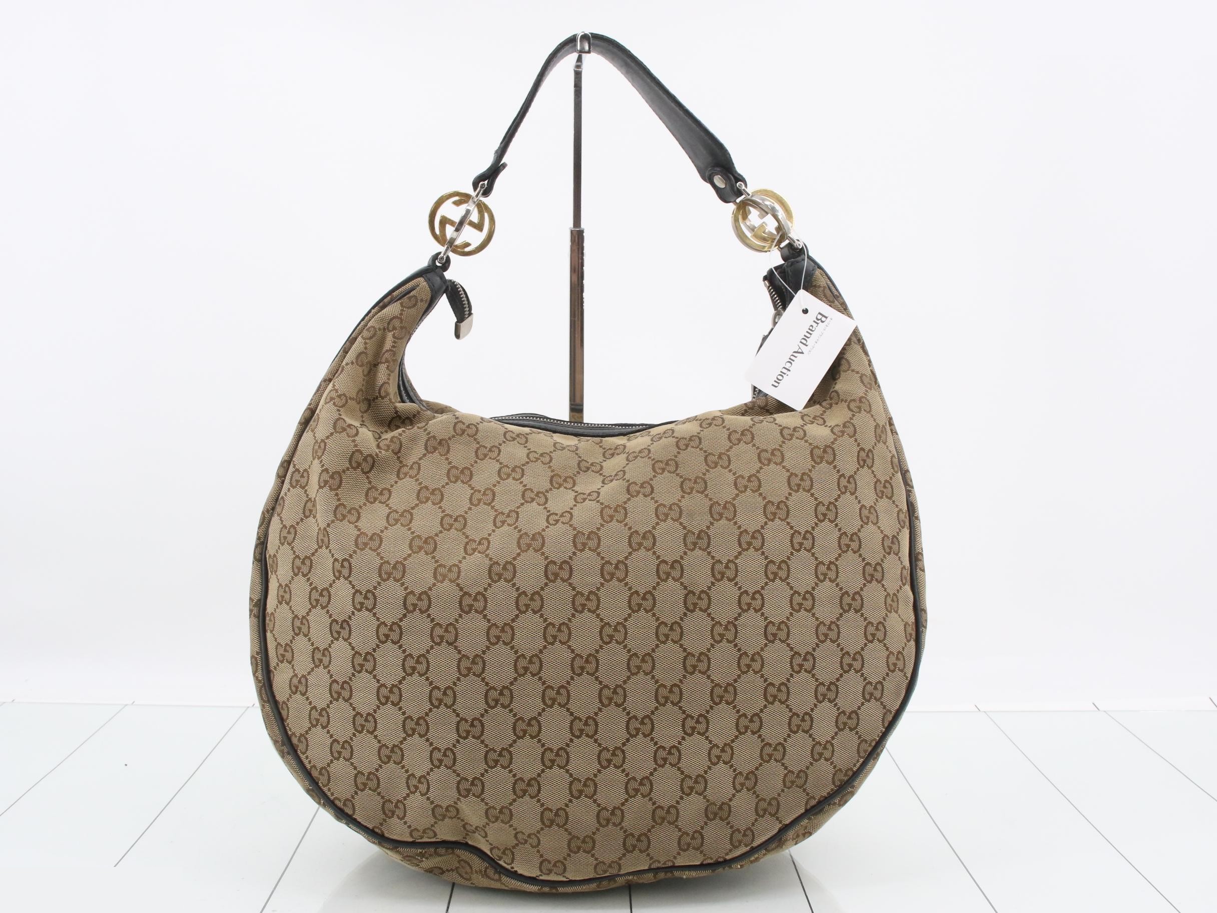 GG Twins Hobo Bag, GG Canvas Leather, Beige — view 2
