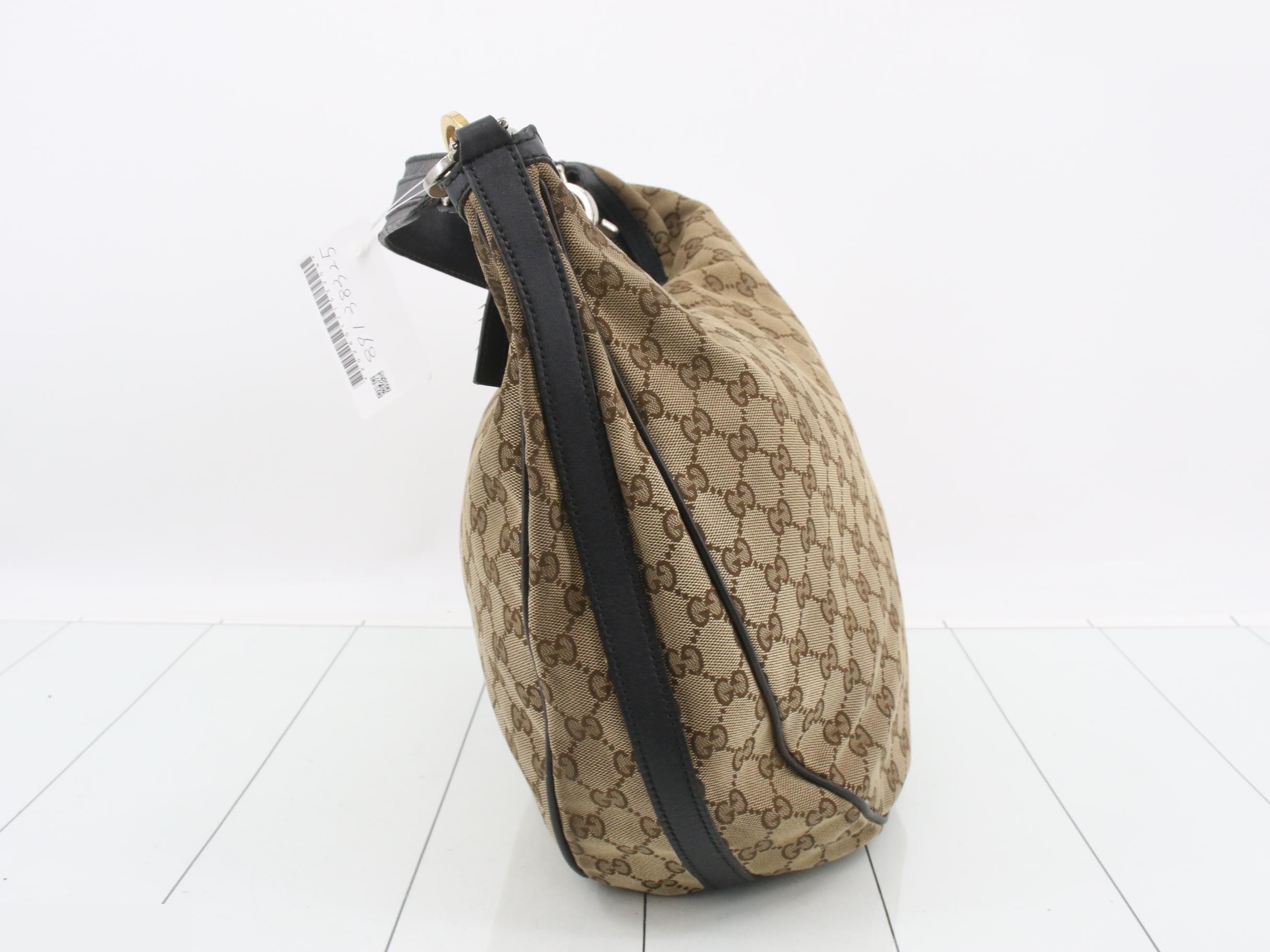 GG Twins Hobo Bag, GG Canvas Leather, Beige — view 4