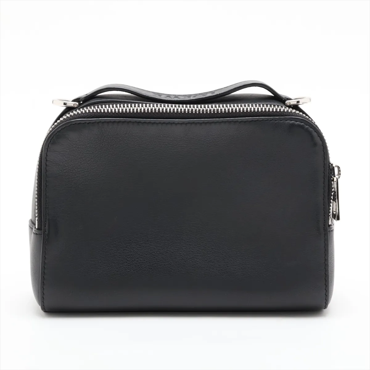 Camera Crossbody Bag Mini Leather 2-Way Shoulder Bag Black — view 2