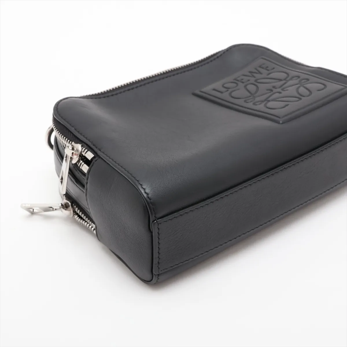 Camera Crossbody Bag Mini Leather 2-Way Shoulder Bag Black — view 4