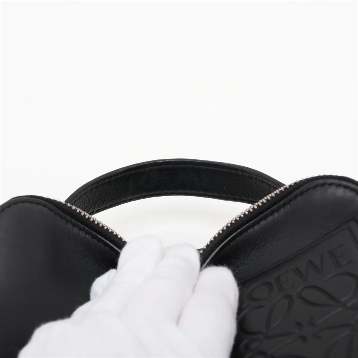 Camera Crossbody Bag Mini Leather 2-Way Shoulder Bag Black — view 6