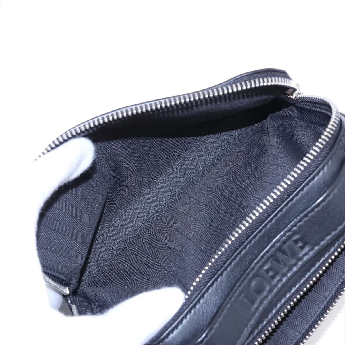 Camera Crossbody Bag Mini Leather 2-Way Shoulder Bag Black — view 9