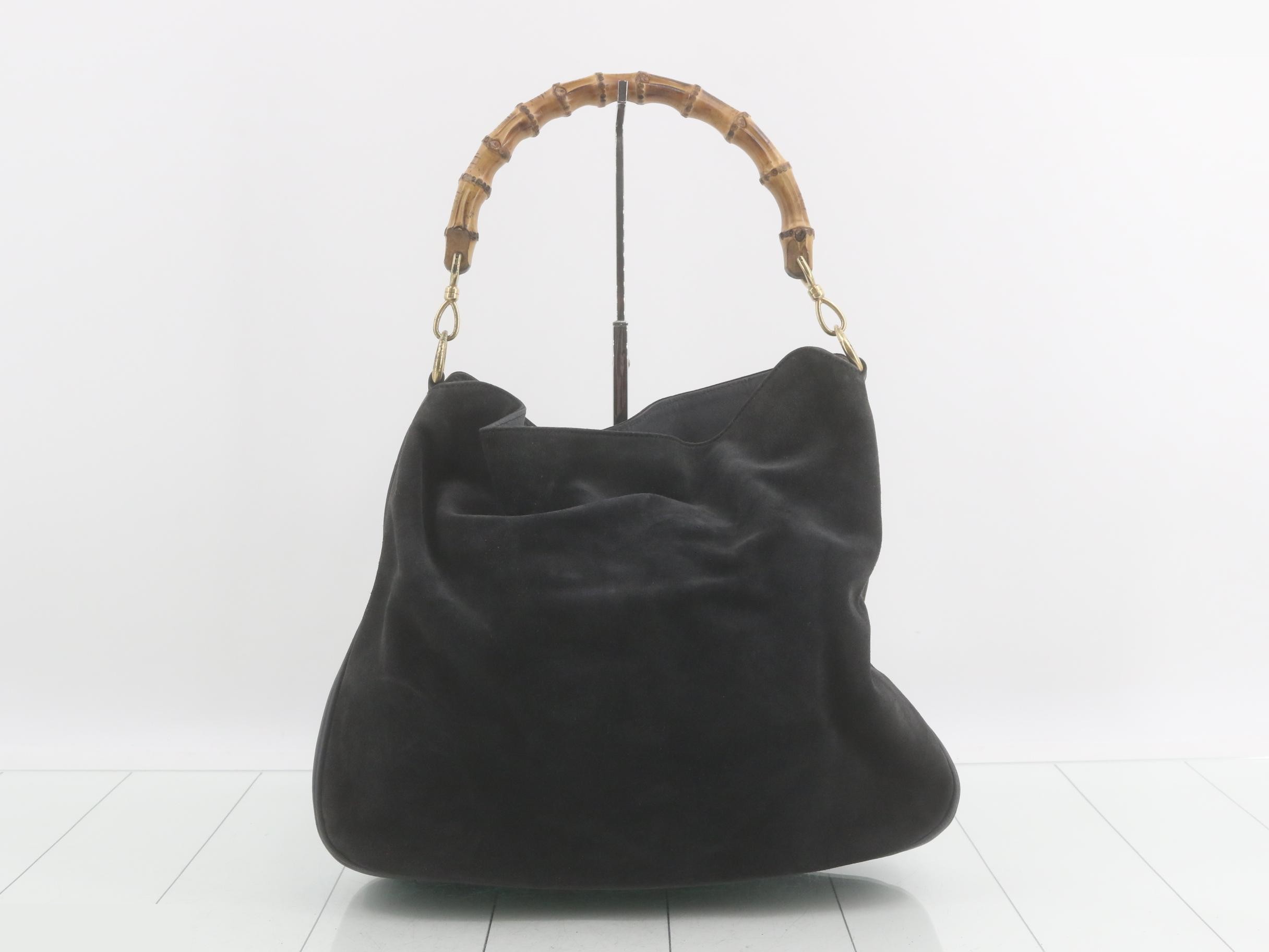 Suede Bamboo One-Shoulder Bag — view 2