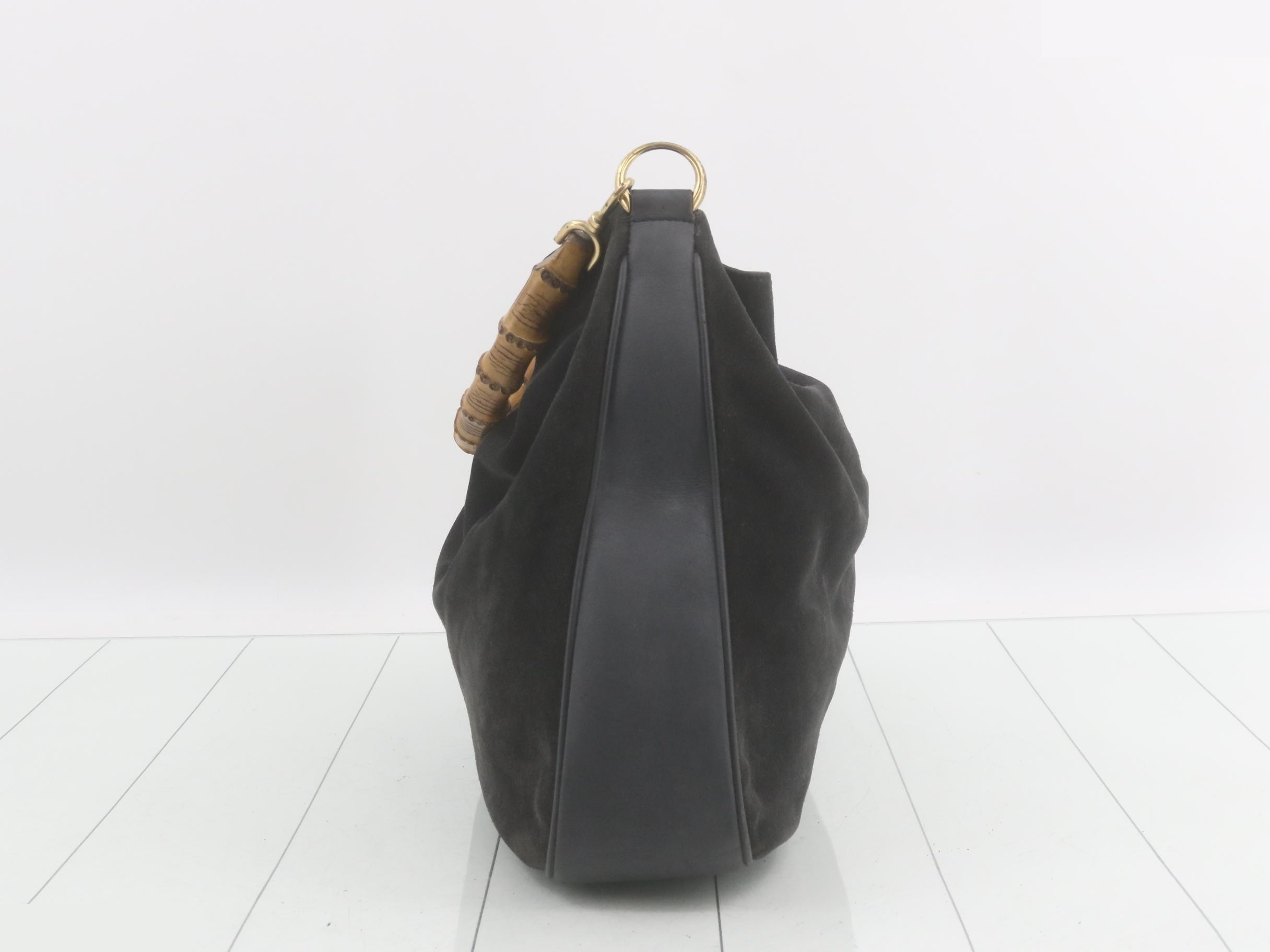 Suede Bamboo One-Shoulder Bag — view 3