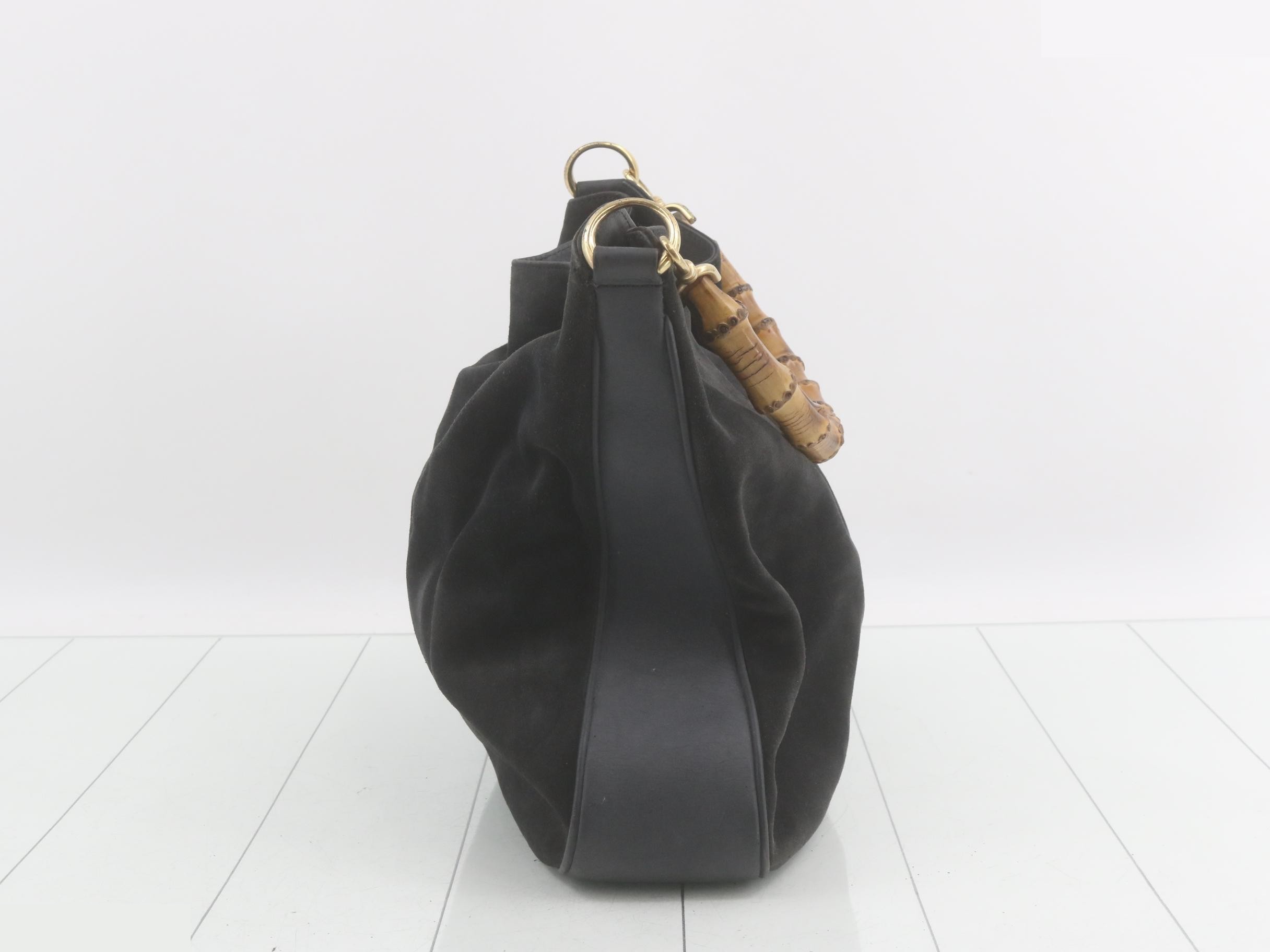 Suede Bamboo One-Shoulder Bag — view 4