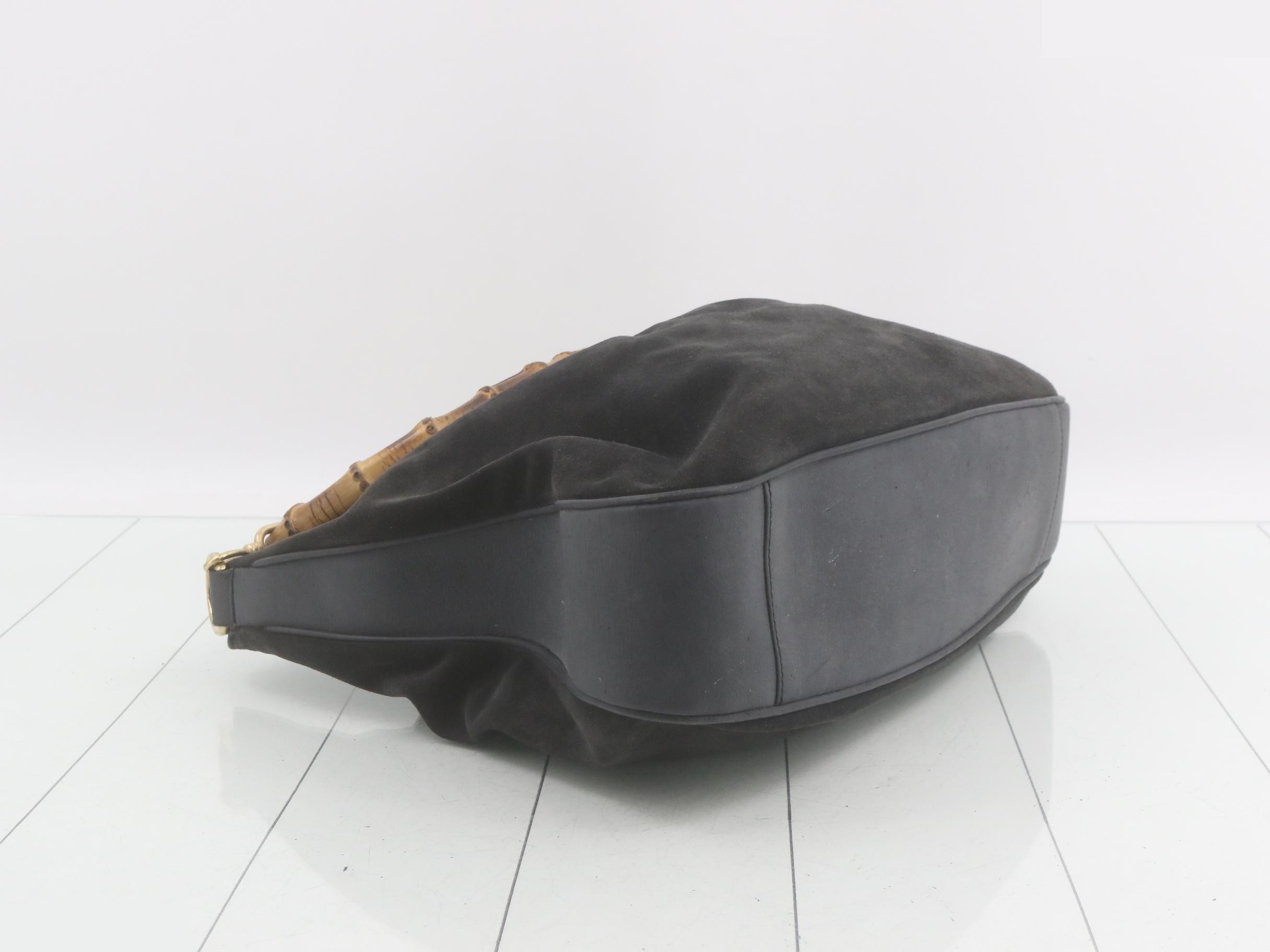 Suede Bamboo One-Shoulder Bag — view 5