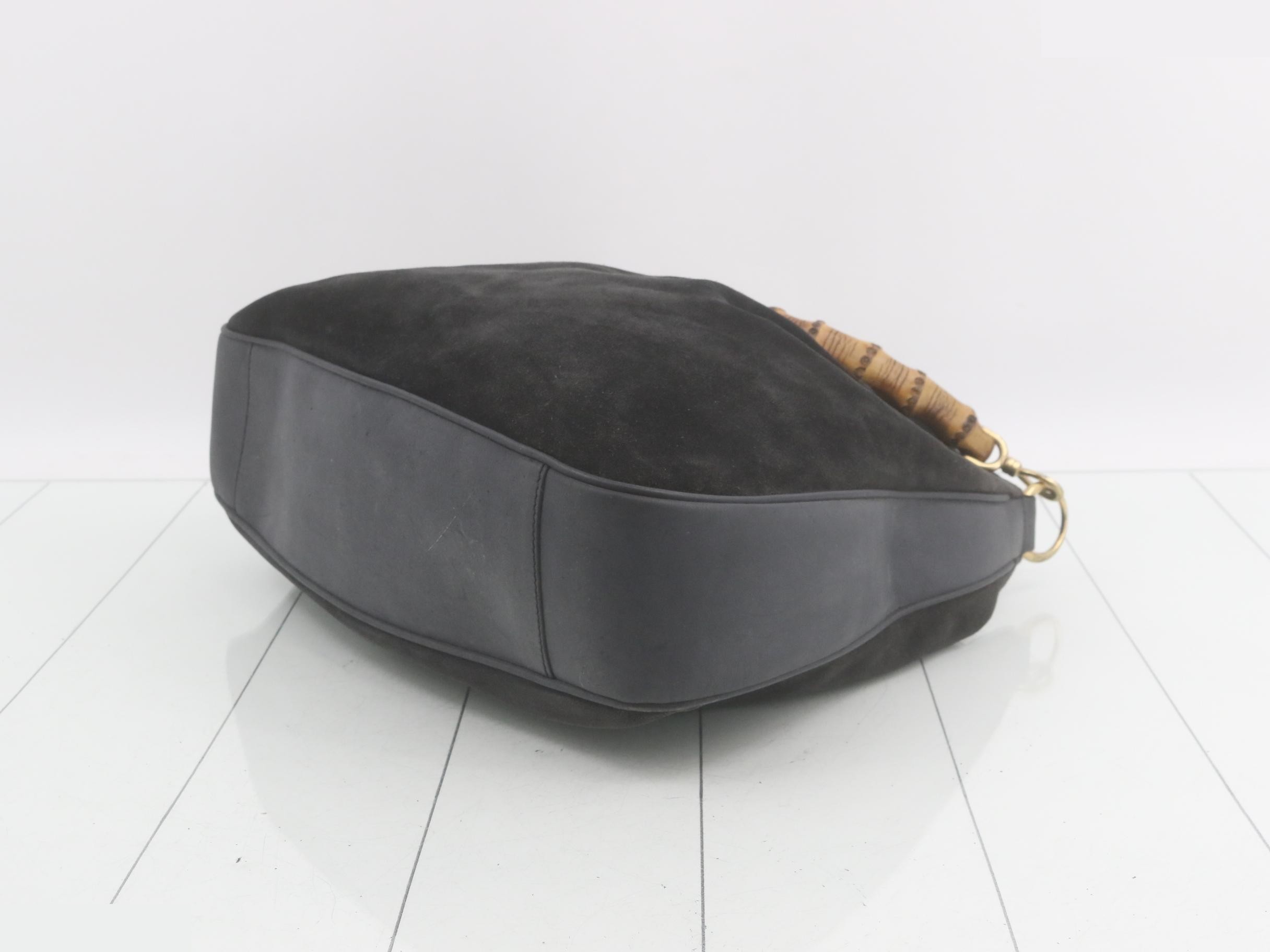 Suede Bamboo One-Shoulder Bag — view 6