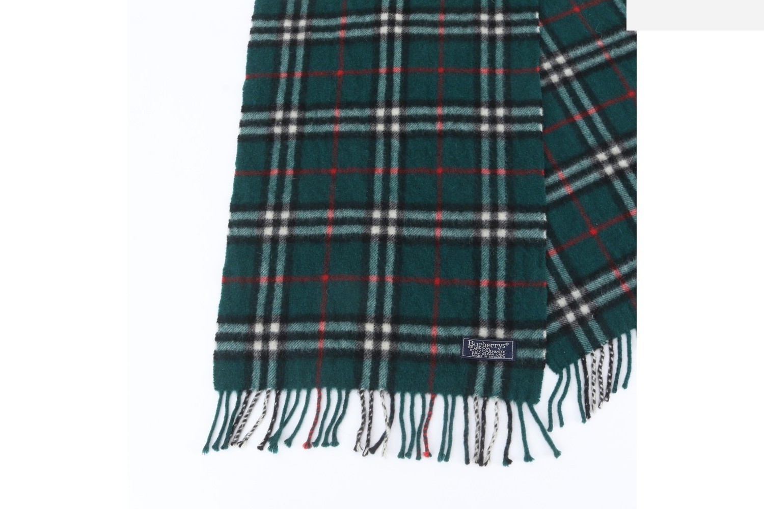 100% Cashmere Check Pattern Scarf — view 2