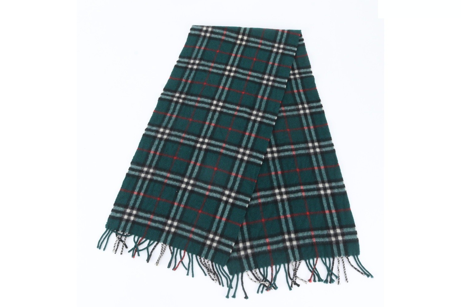 100% Cashmere Check Pattern Scarf — view 5