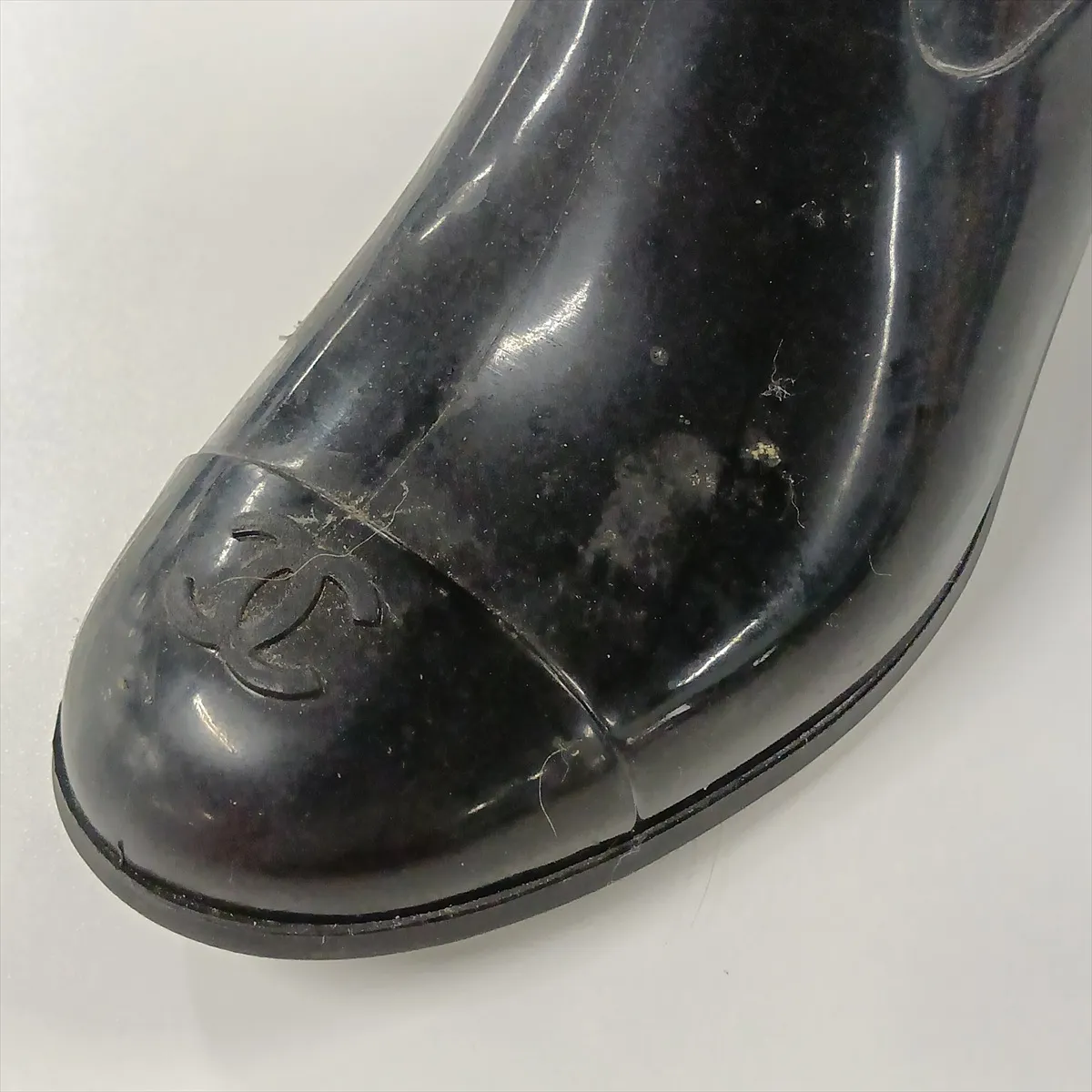 Coco Mark Camellia Rubber Rain Boots, Size 36, Women's, Black. — view 11