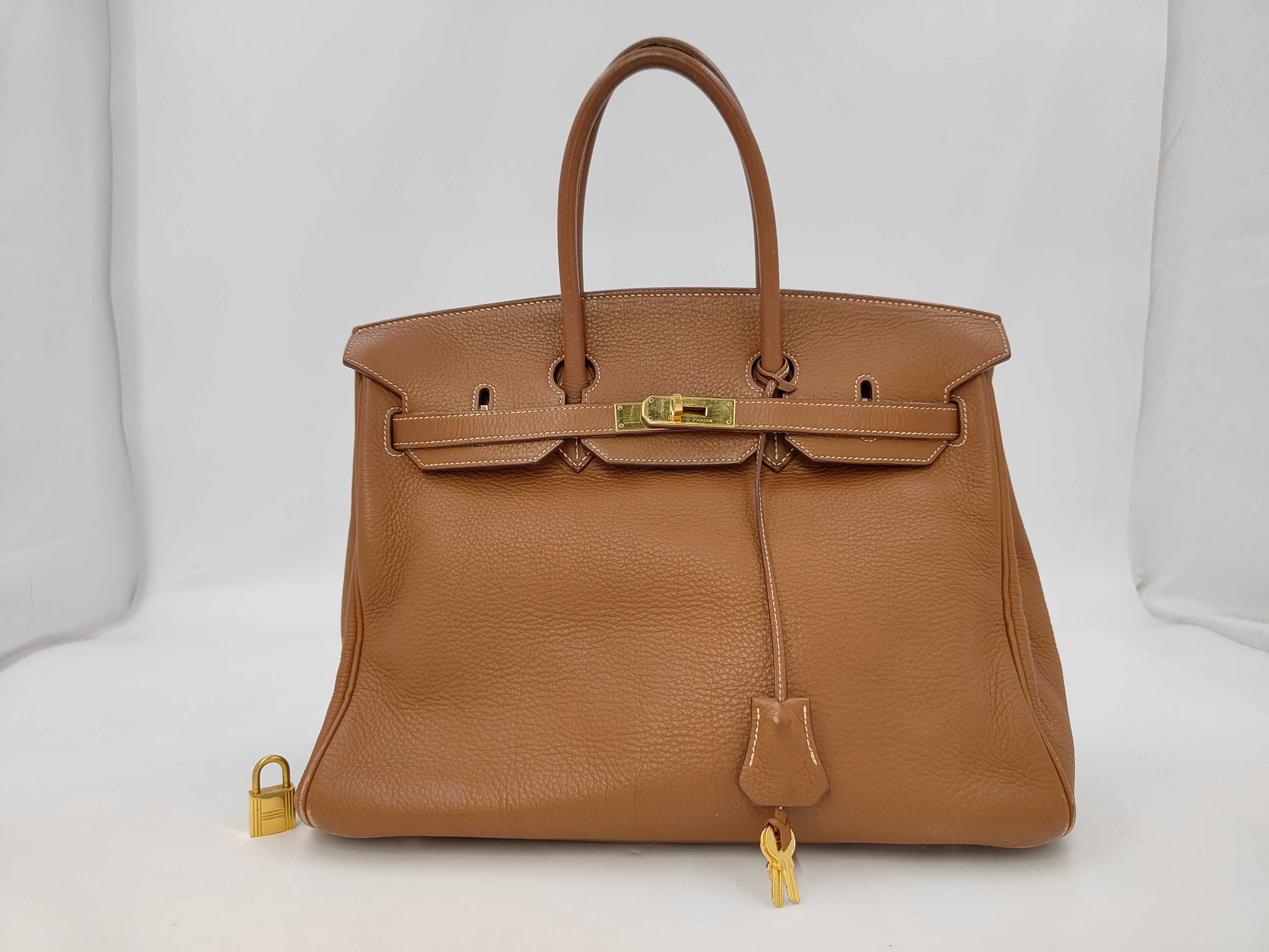 Birkin 35 Brown with Gold Hardware L Handbag