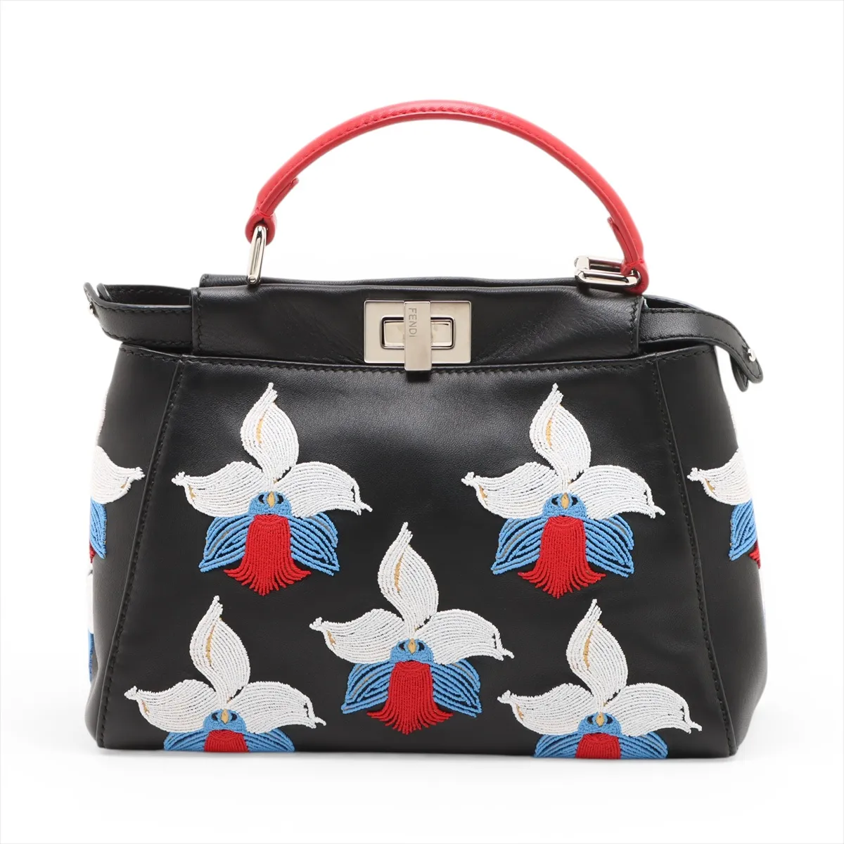 Mini Peekaboo Leather 2-Way Handbag, Black 8BN244 — view 2