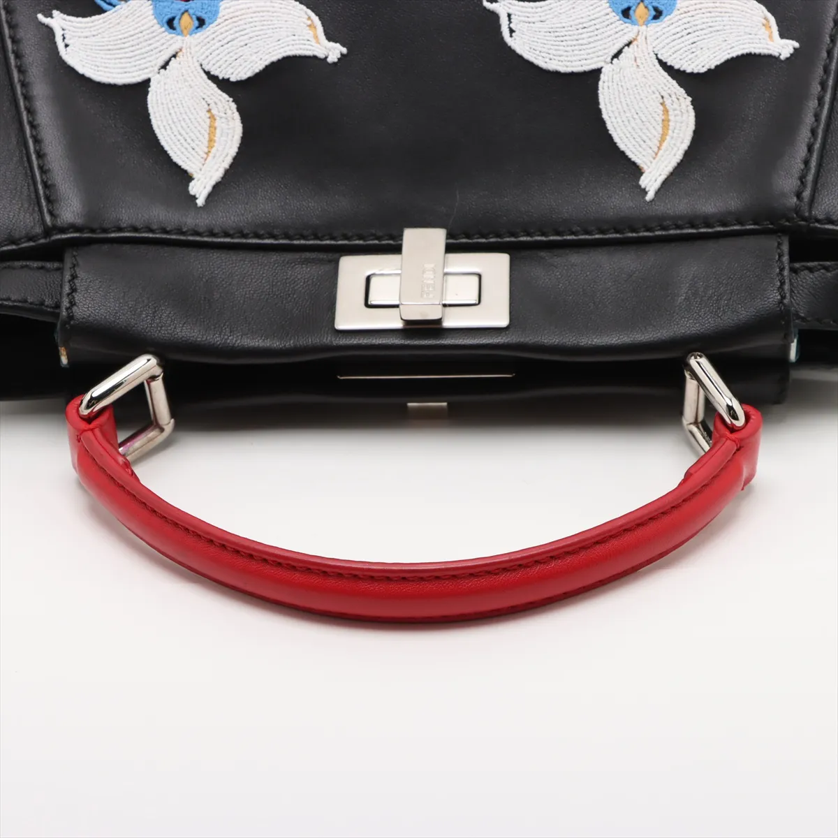 Mini Peekaboo Leather 2-Way Handbag, Black 8BN244 — view 5