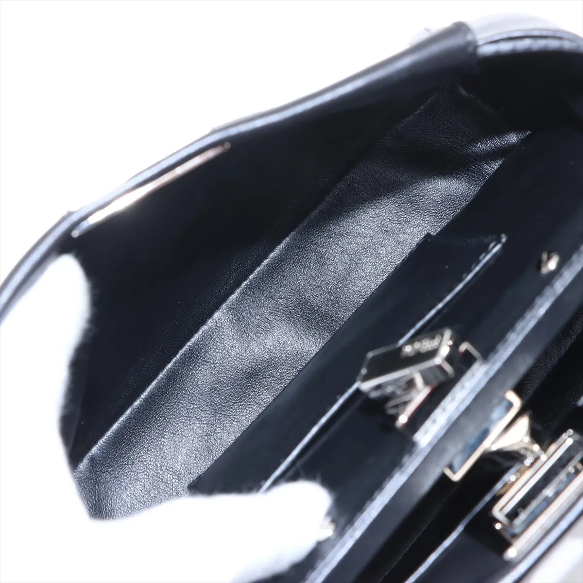 Mini Peekaboo Leather 2-Way Handbag, Black 8BN244 — view 8