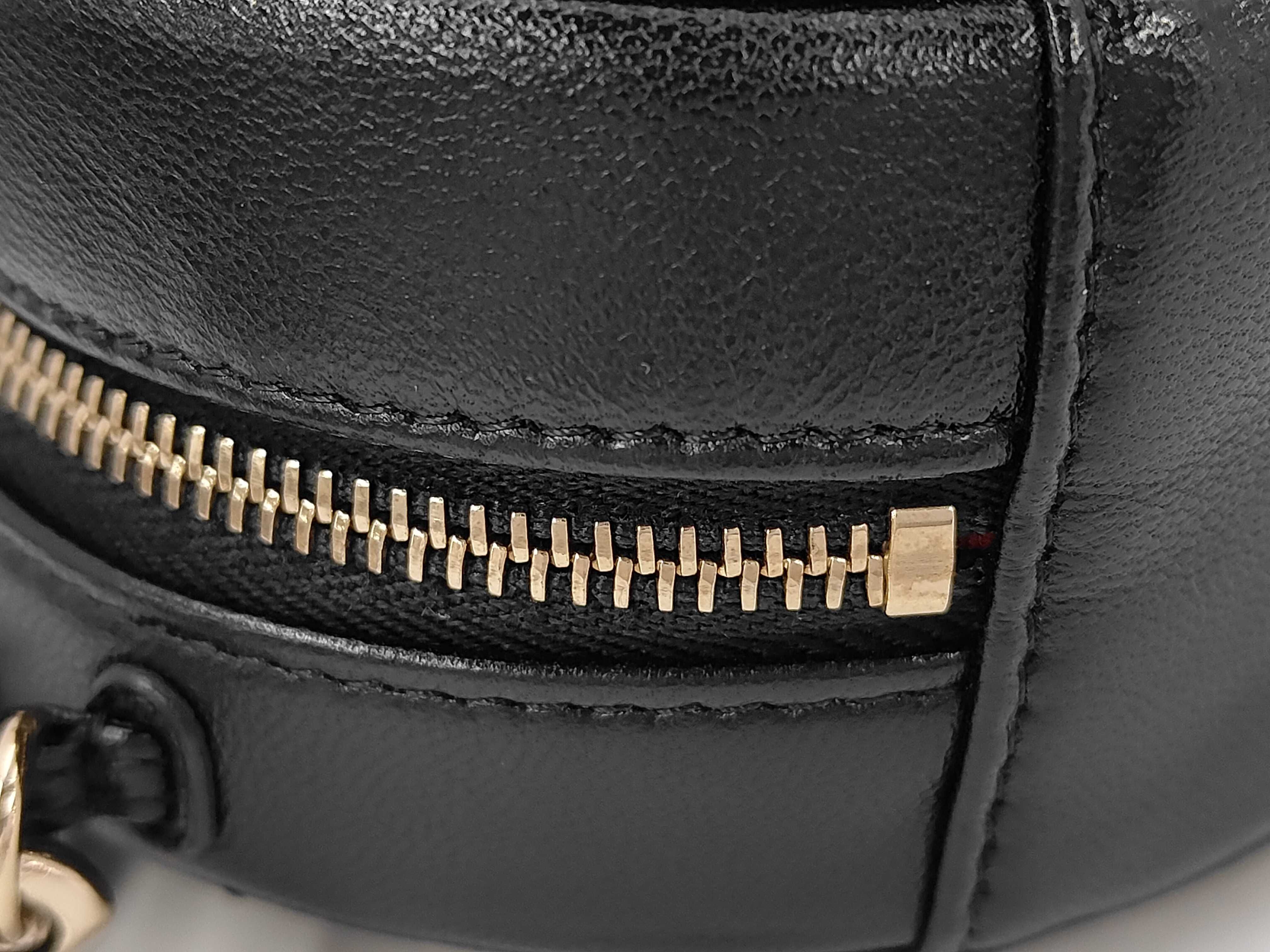 Round Mini Chain Shoulder Bag, Black Lambskin, Coco Mark Shoulder Bag — view 12