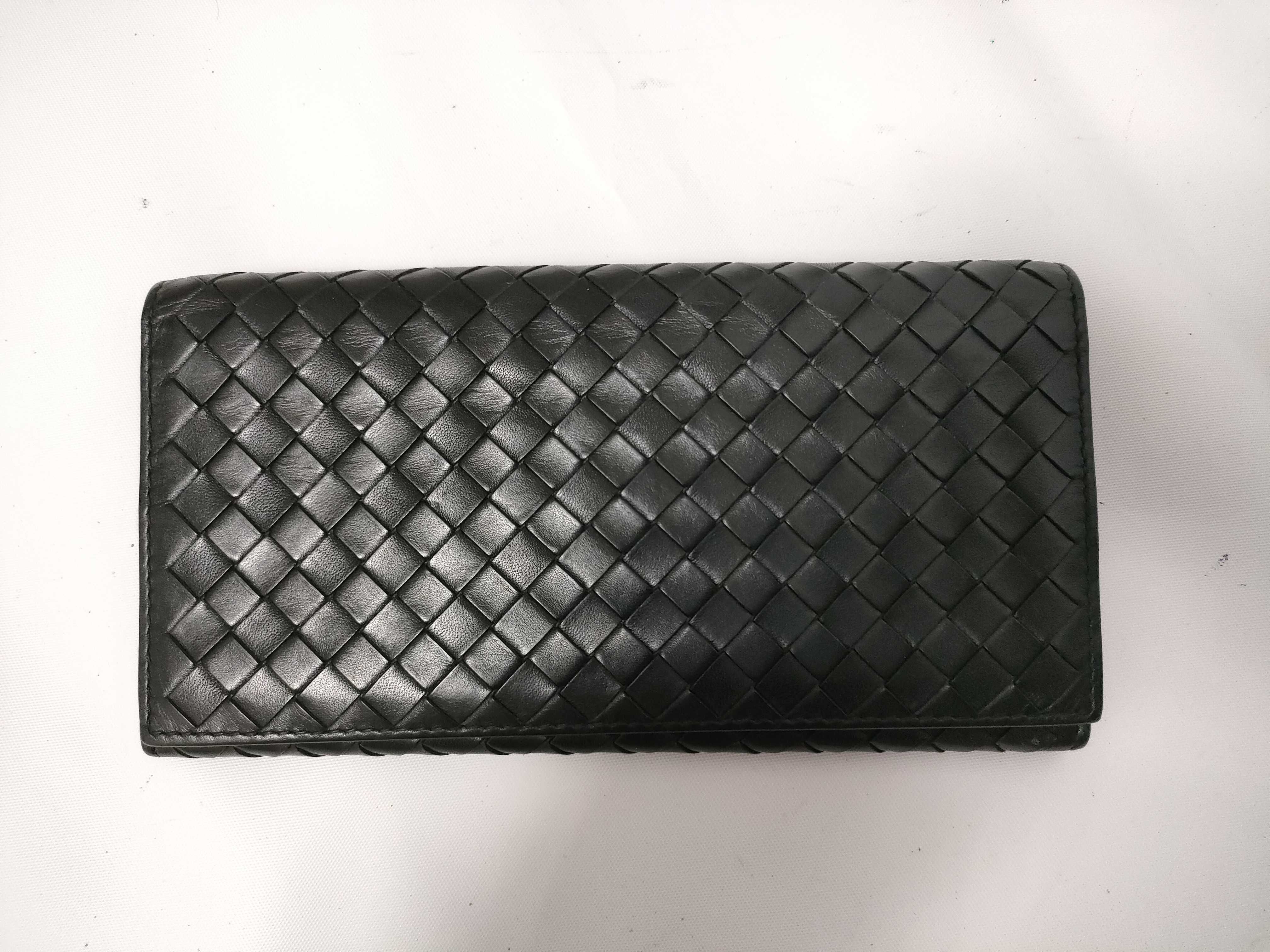 Intrecciato Long Wallet Leather Black