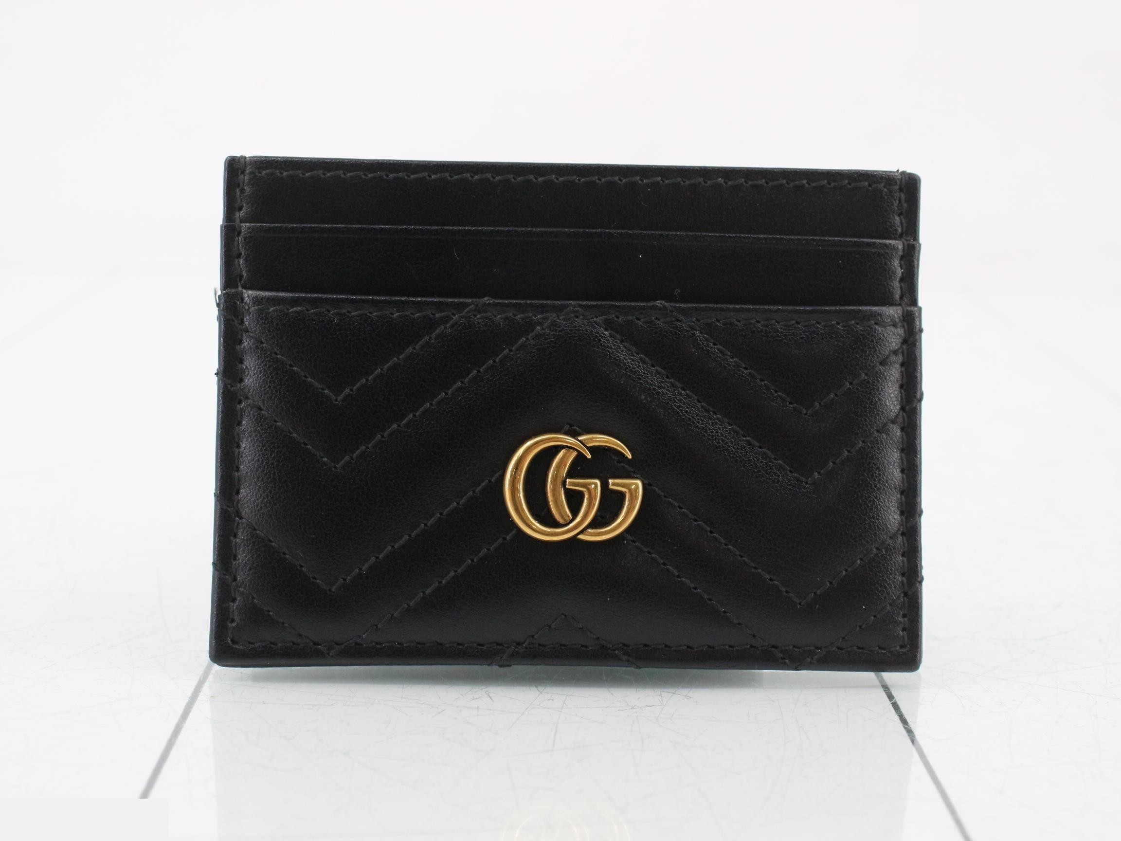 Double G card case, unused, retail price ¥49,500, black.