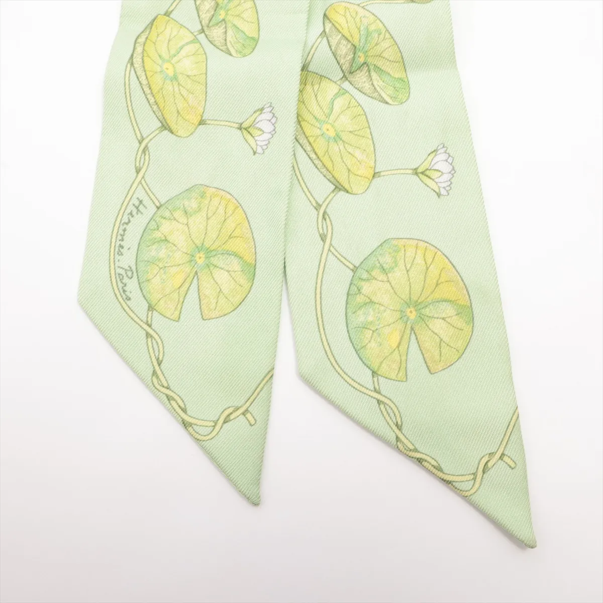 TRESORS DU NIL (Treasures of the Nile) Scarf, Silk, Green, with some wear, — view 2