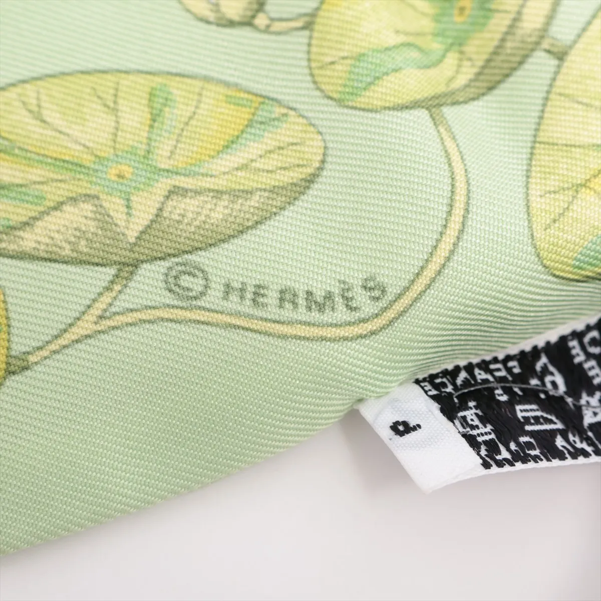 TRESORS DU NIL (Treasures of the Nile) Scarf, Silk, Green, with some wear, — view 3