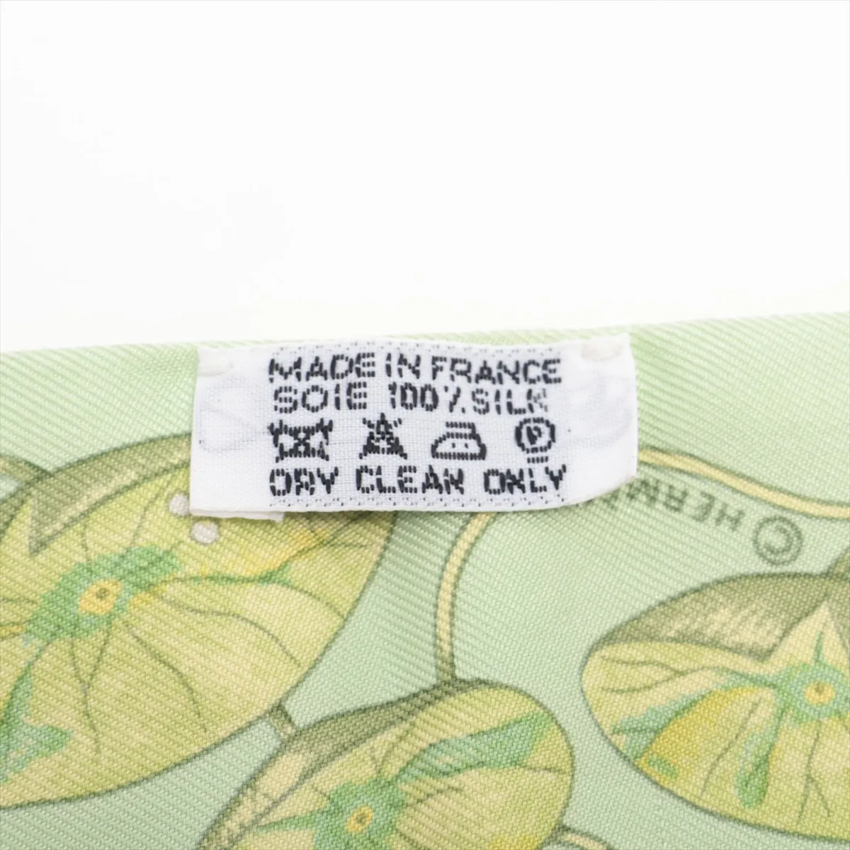 TRESORS DU NIL (Treasures of the Nile) Scarf, Silk, Green, with some wear, — view 4
