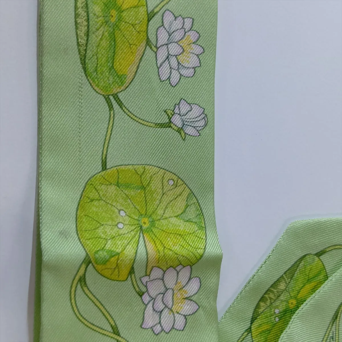 TRESORS DU NIL (Treasures of the Nile) Scarf, Silk, Green, with some wear, — view 5