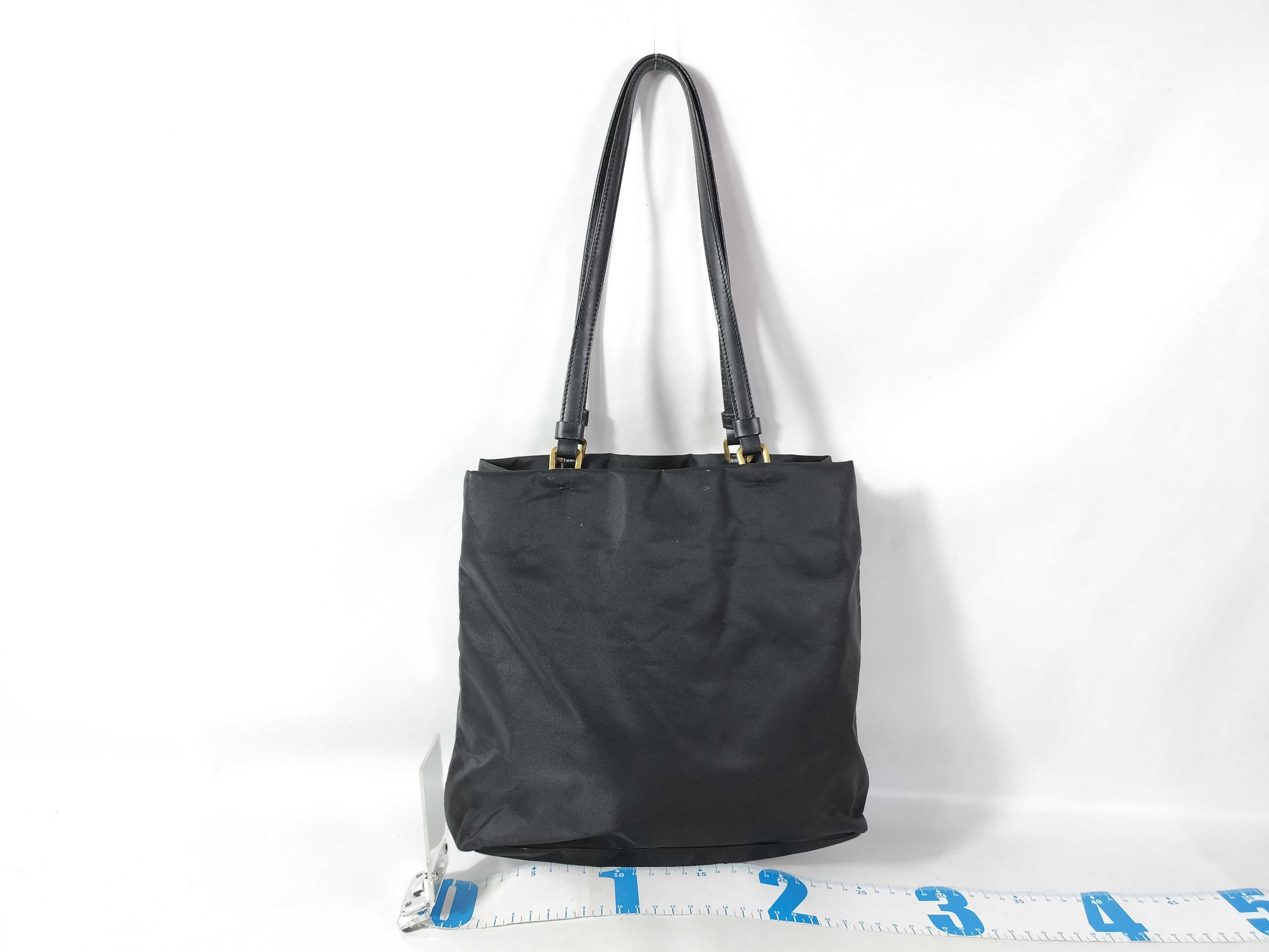 Nylon Handbag (White Tag, Size 50) - Black Tote Bag — view 2