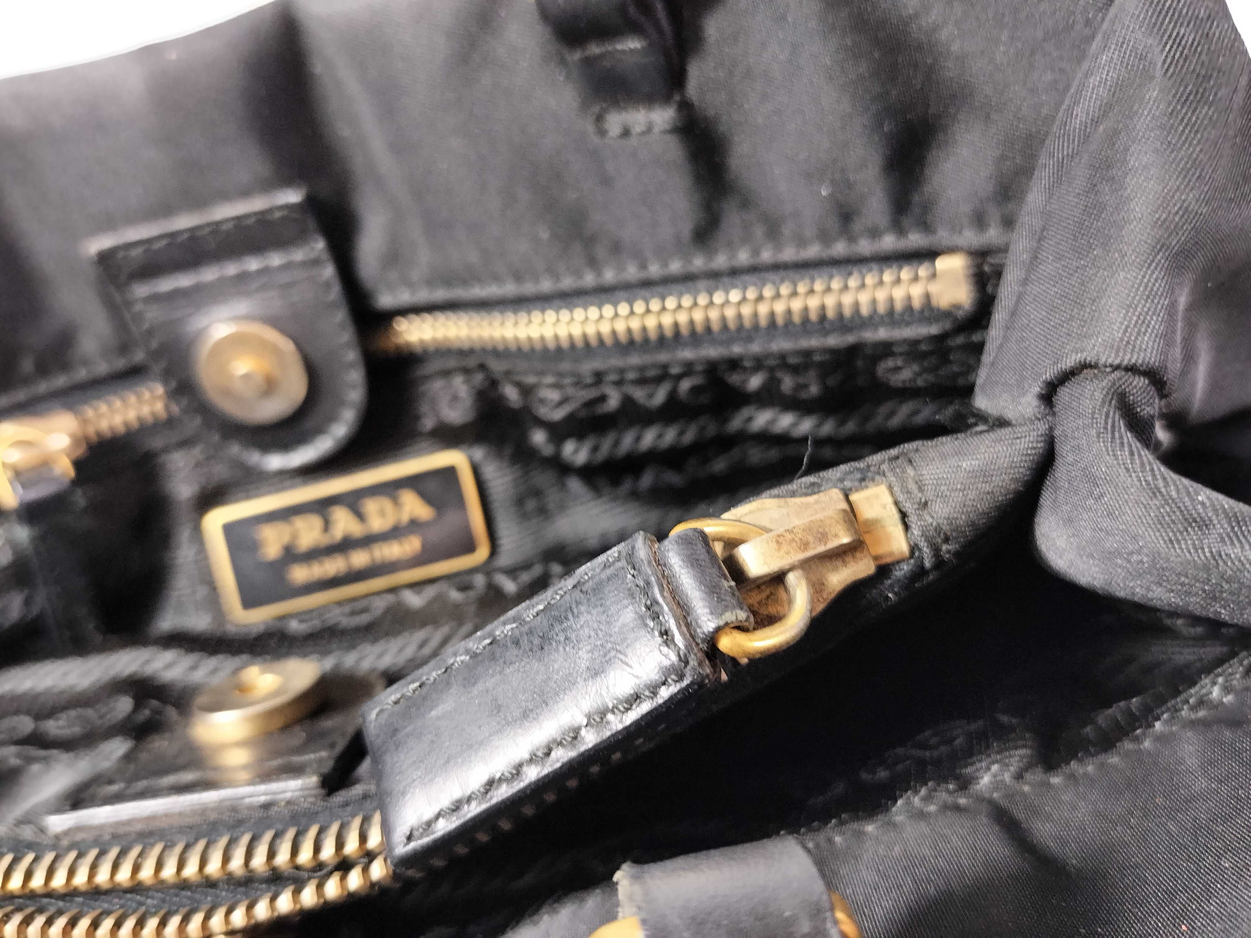 Nylon Handbag (White Tag, Size 50) - Black Tote Bag — view 13