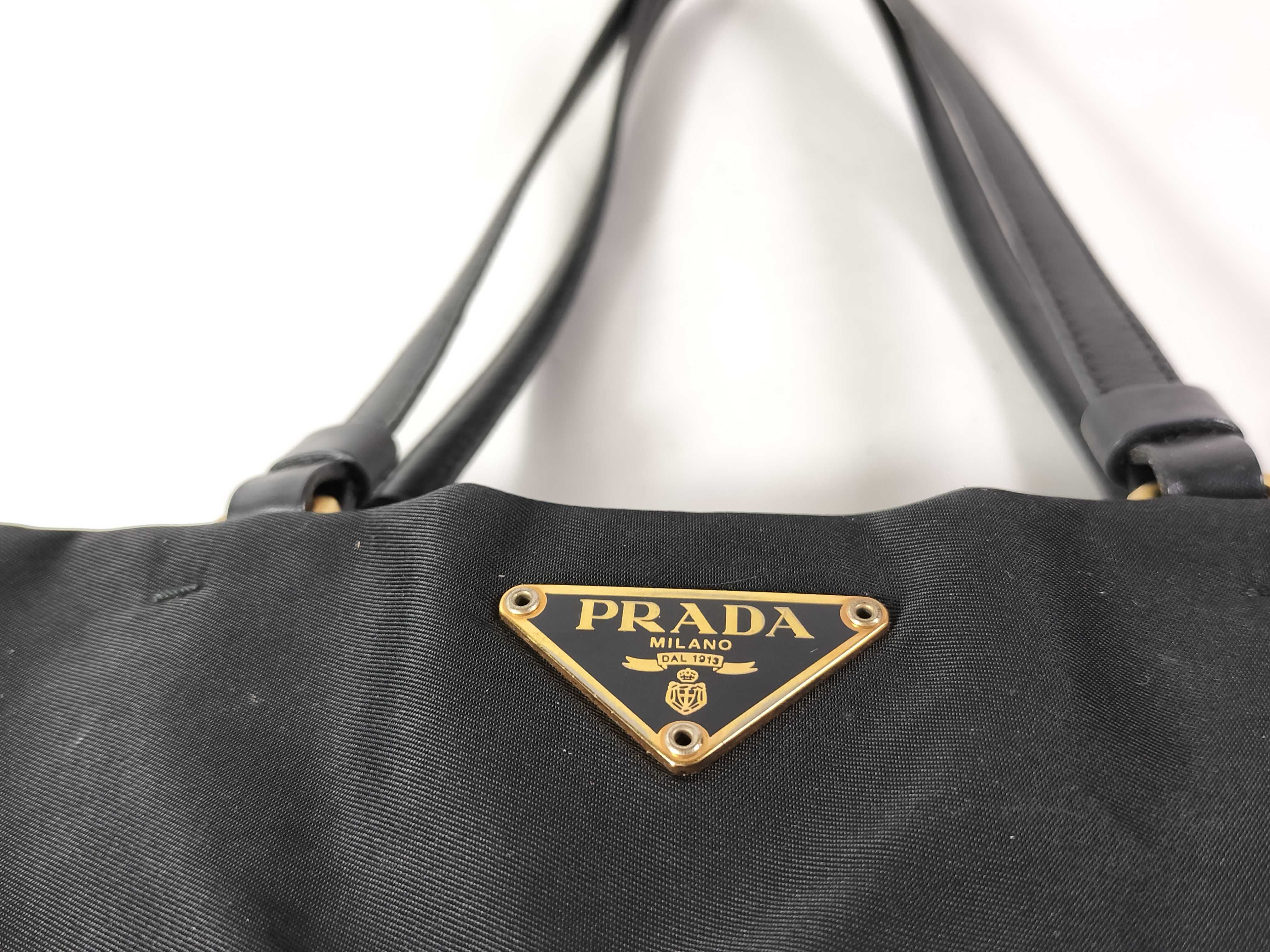 Nylon Handbag (White Tag, Size 50) - Black Tote Bag — view 8