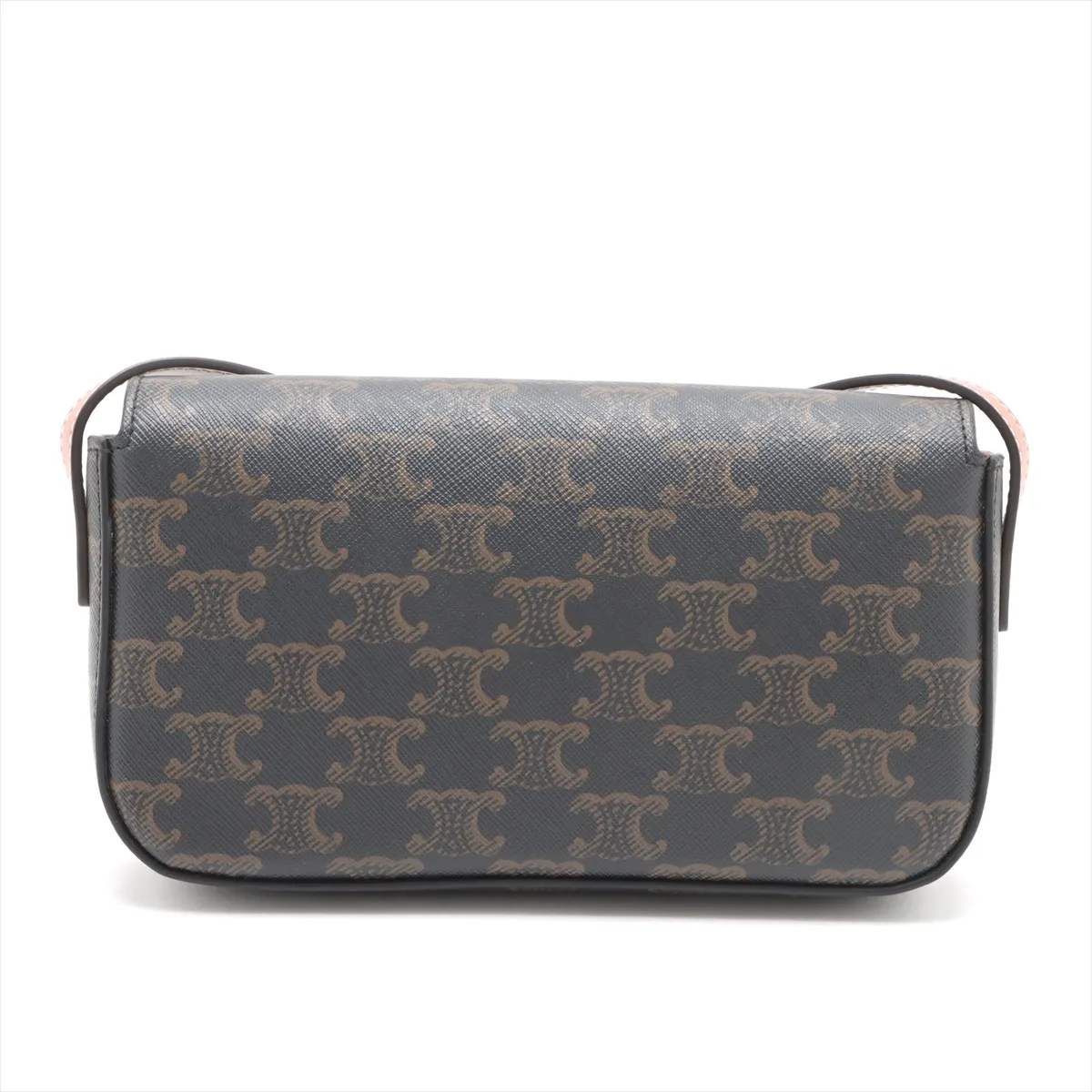 Triomphe Claude PVC x Leather Shoulder Bag Brown — view 2
