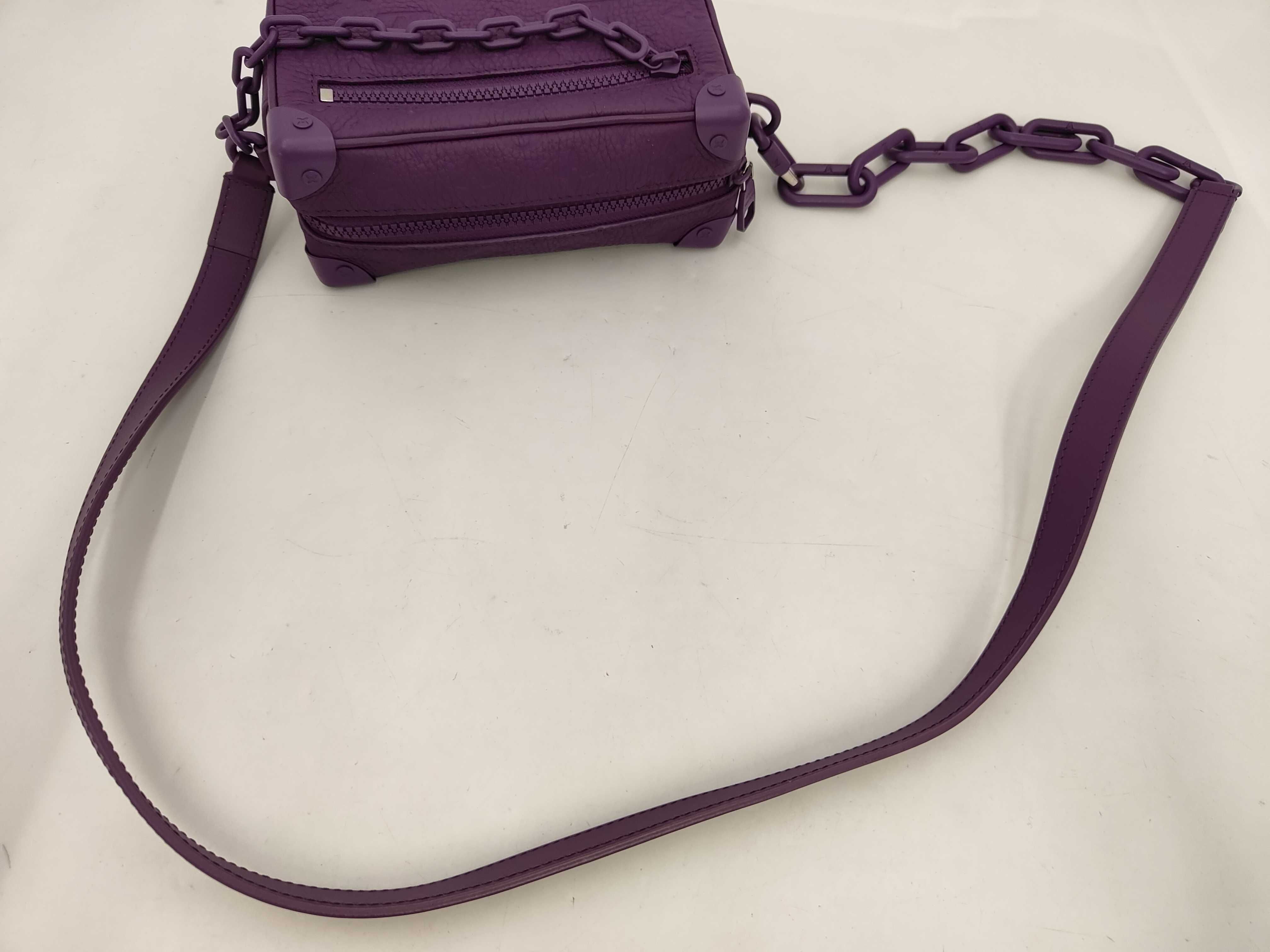 Mini Soft Trunk Shoulder Bag, Purple — view 3