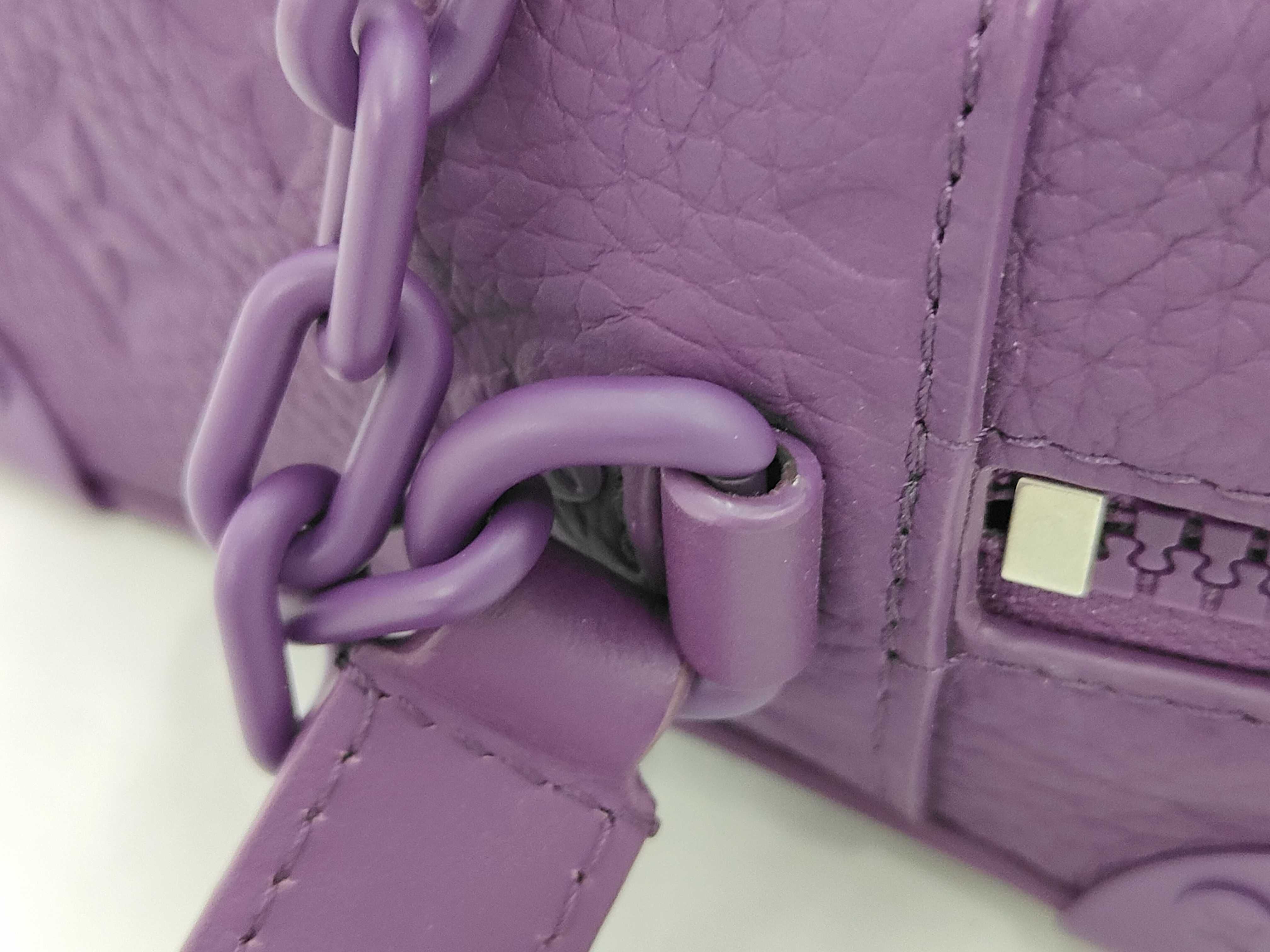 Mini Soft Trunk Shoulder Bag, Purple — view 5