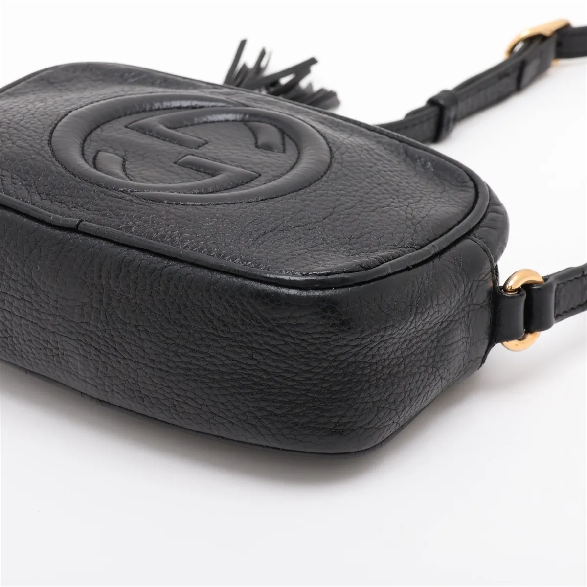 Soho Leather Shoulder Bag, Black, 347994 — view 3