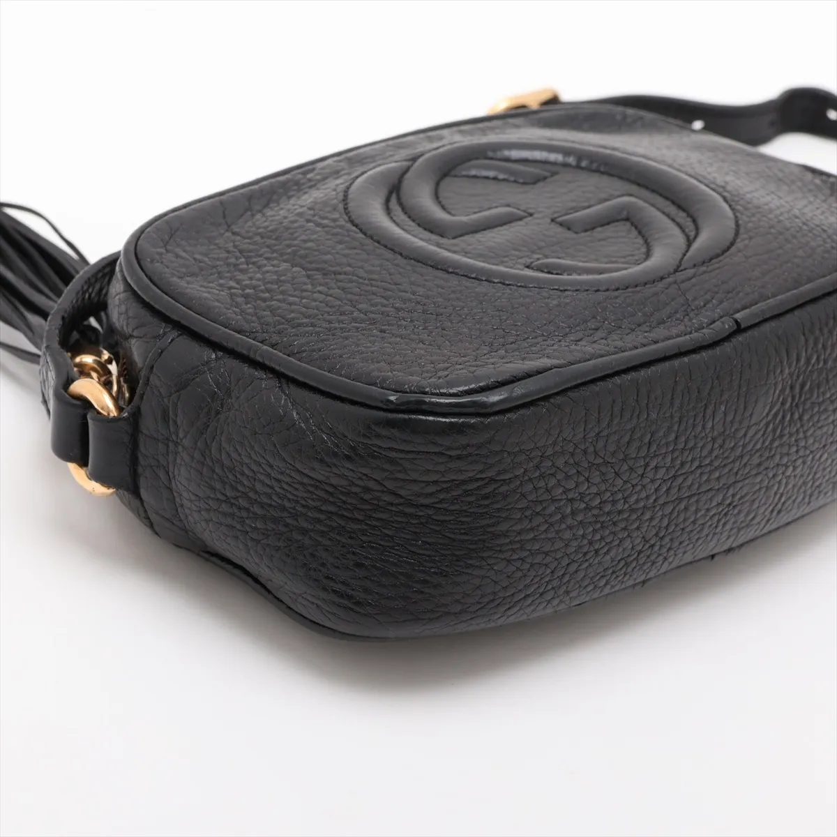 Soho Leather Shoulder Bag, Black, 347994 — view 4