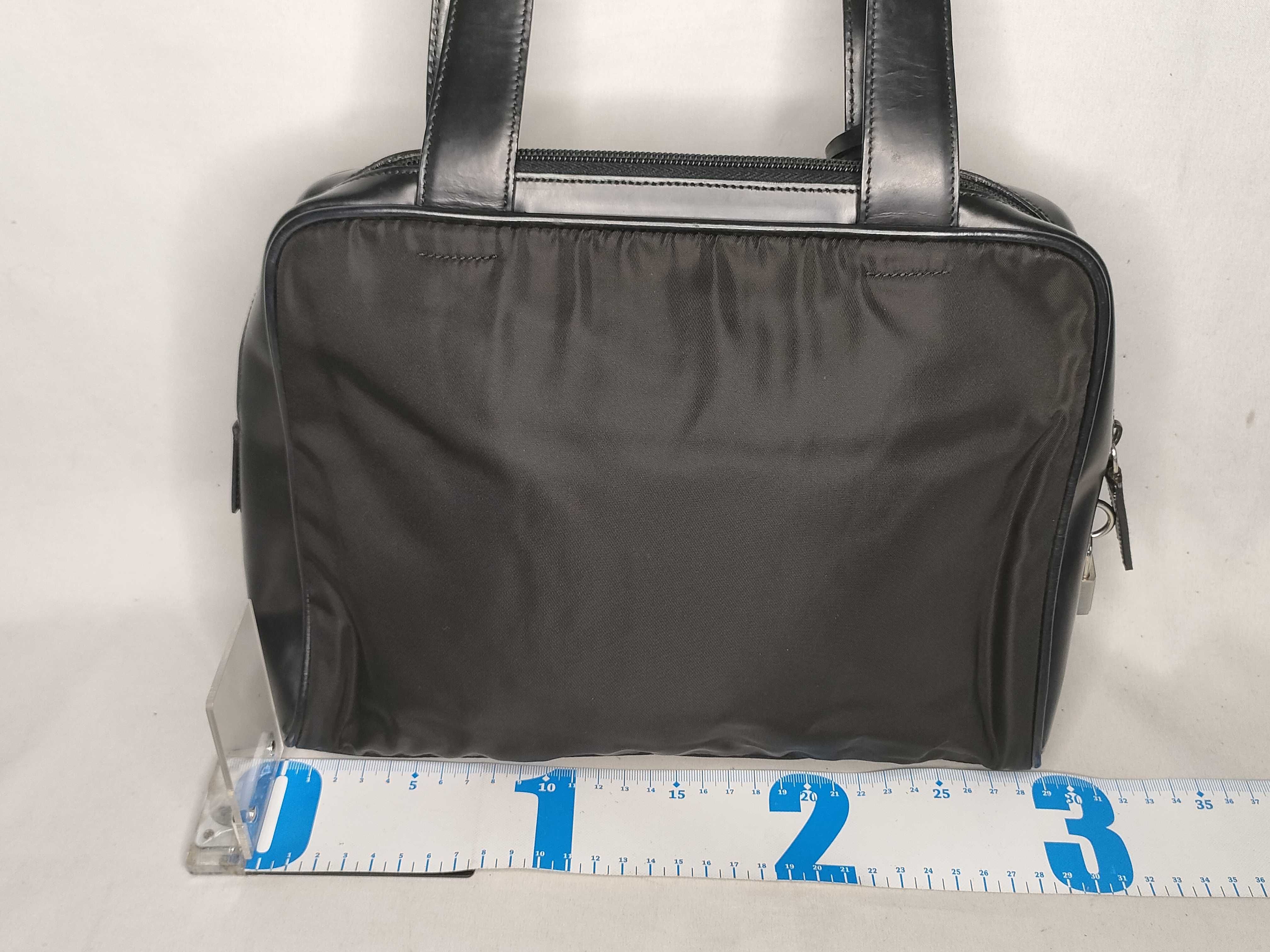 Nylon x Leather Tote Bag Black Tote Bag — view 2