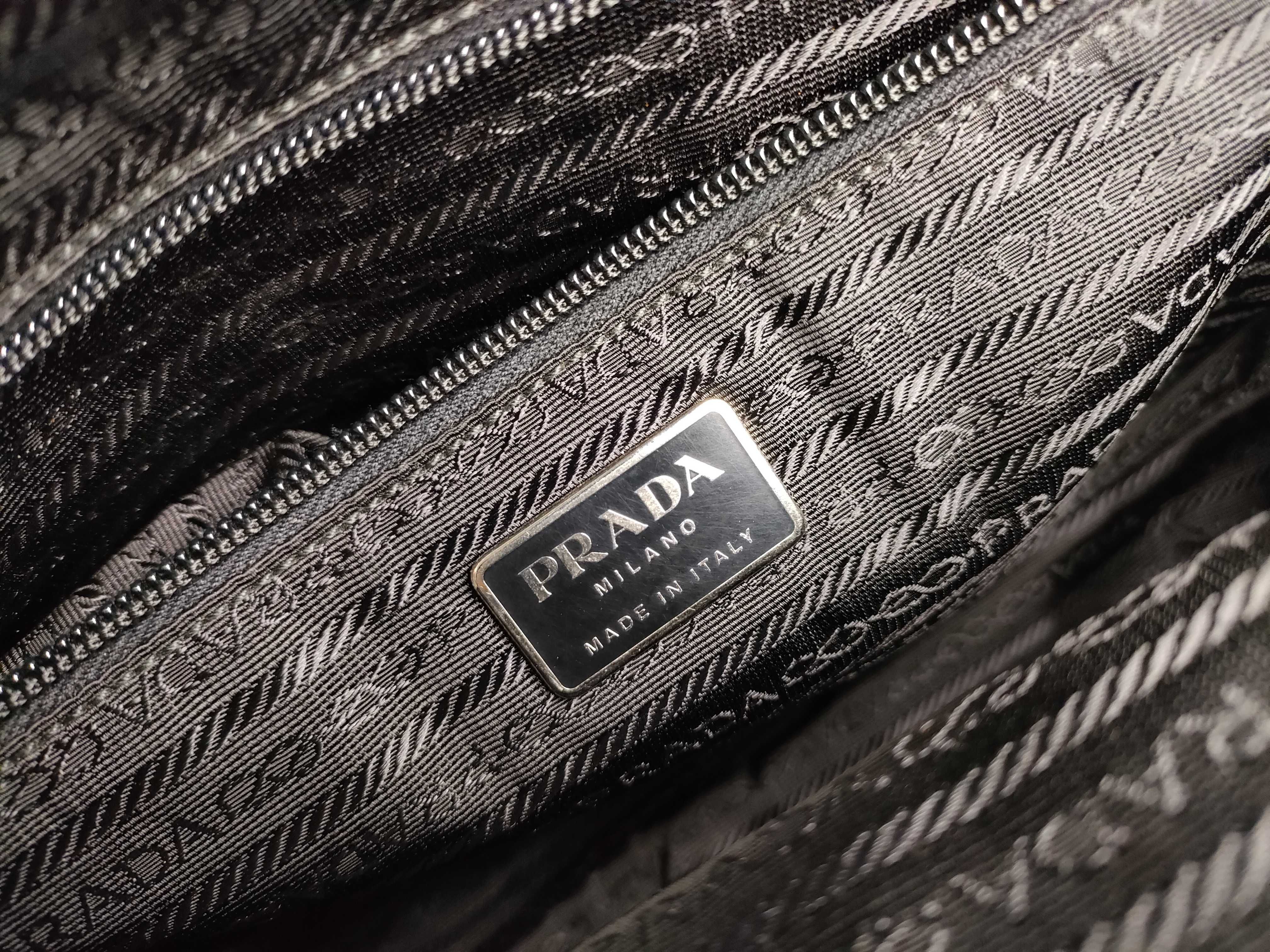 Nylon x Leather Tote Bag Black Tote Bag — view 12