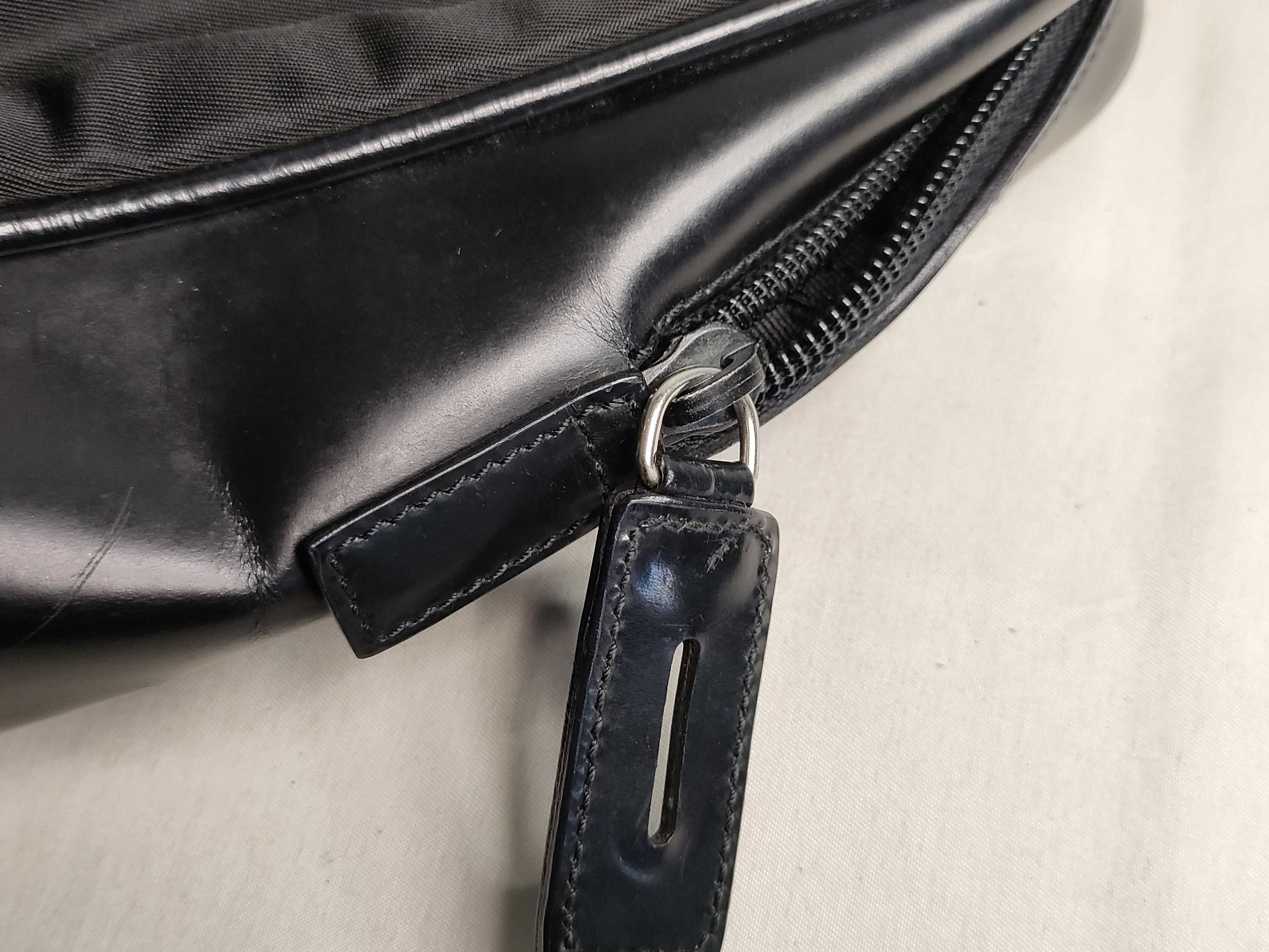 Nylon x Leather Tote Bag Black Tote Bag — view 13