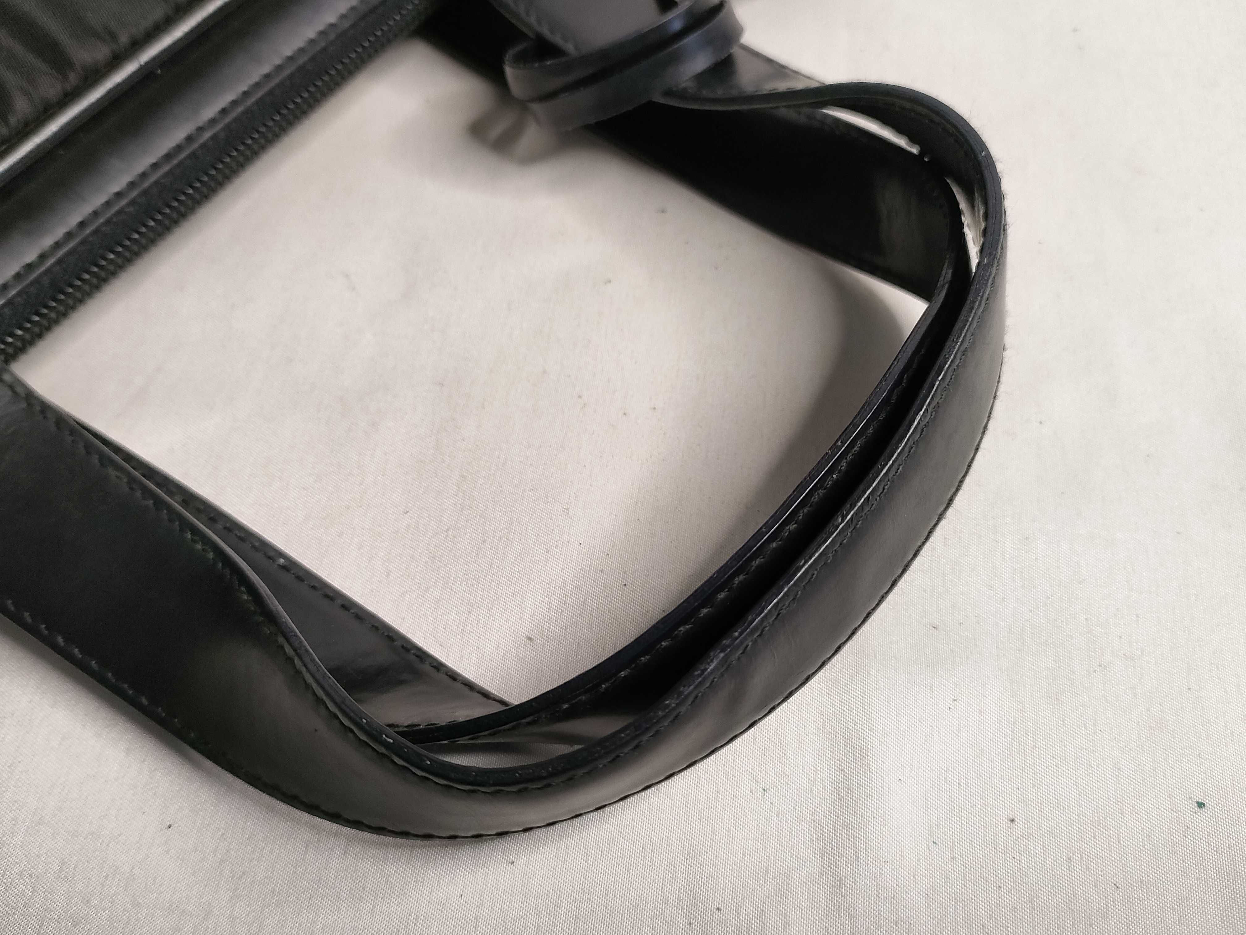 Nylon x Leather Tote Bag Black Tote Bag — view 4