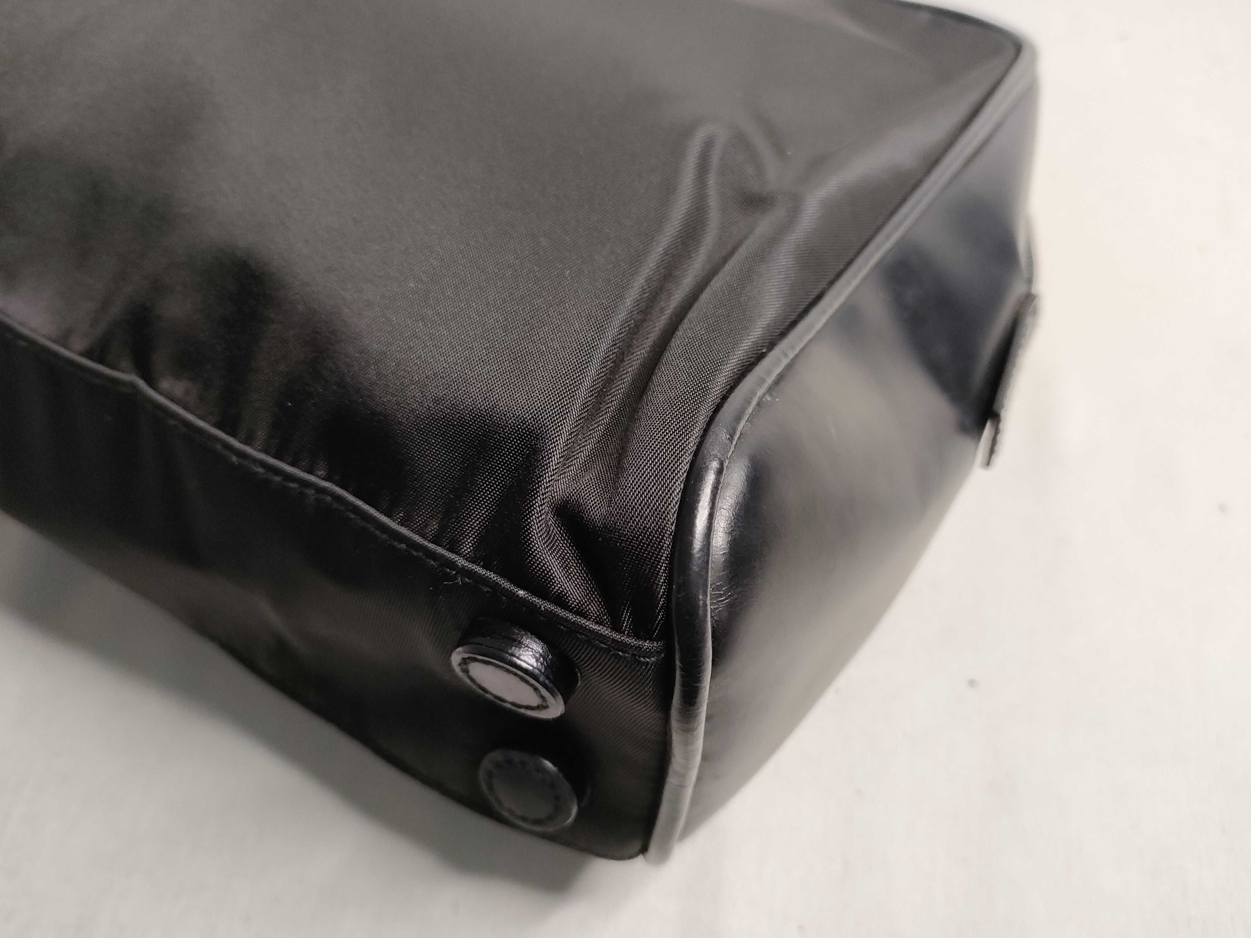 Nylon x Leather Tote Bag Black Tote Bag — view 6