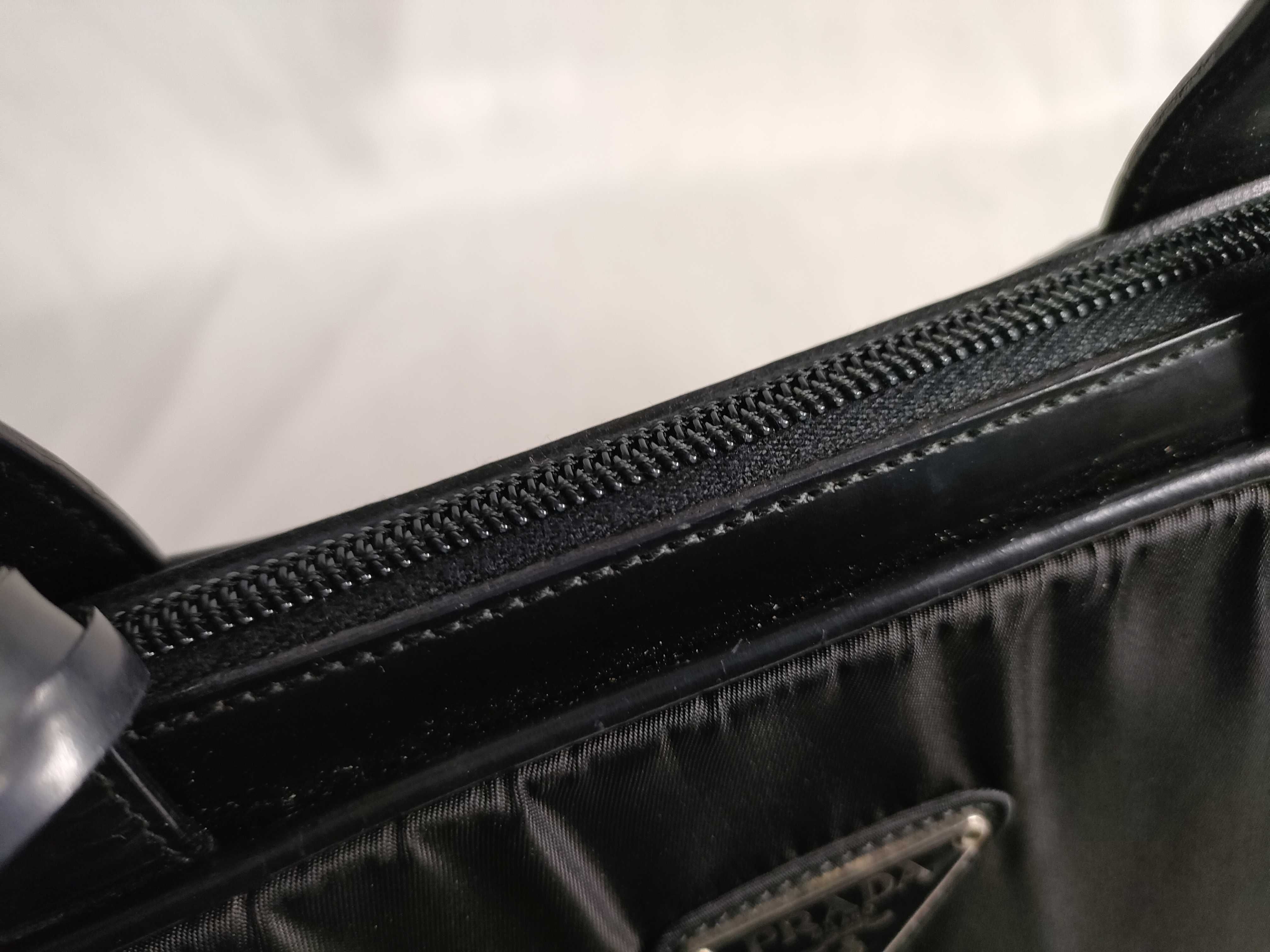 Nylon x Leather Tote Bag Black Tote Bag — view 8