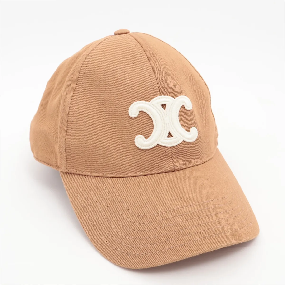 2AUT6234X Triomphe Cap, Size S, Cotton, Brown. Shows signs of wear including — view 2