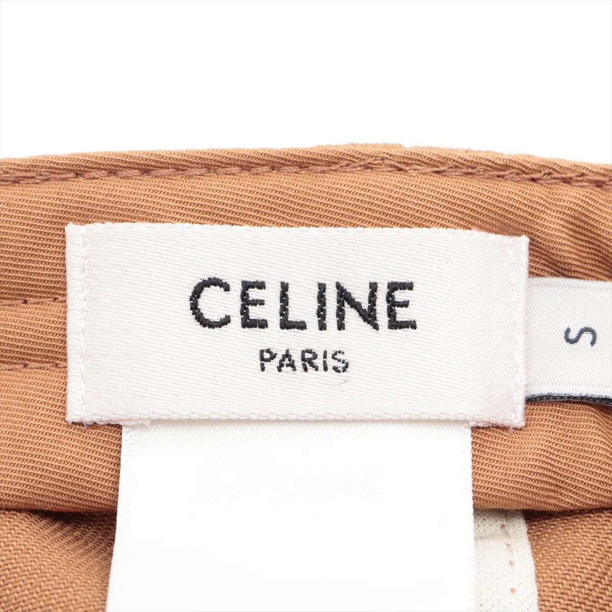 2AUT6234X Triomphe Cap, Size S, Cotton, Brown. Shows signs of wear including — view 5