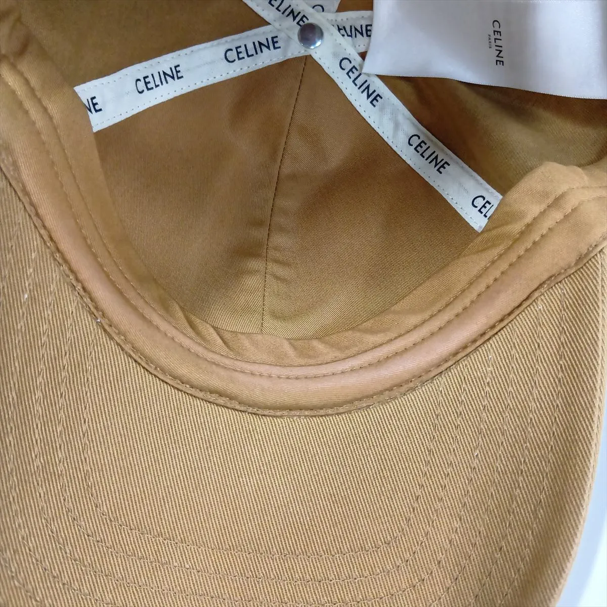 2AUT6234X Triomphe Cap, Size S, Cotton, Brown. Shows signs of wear including — view 7