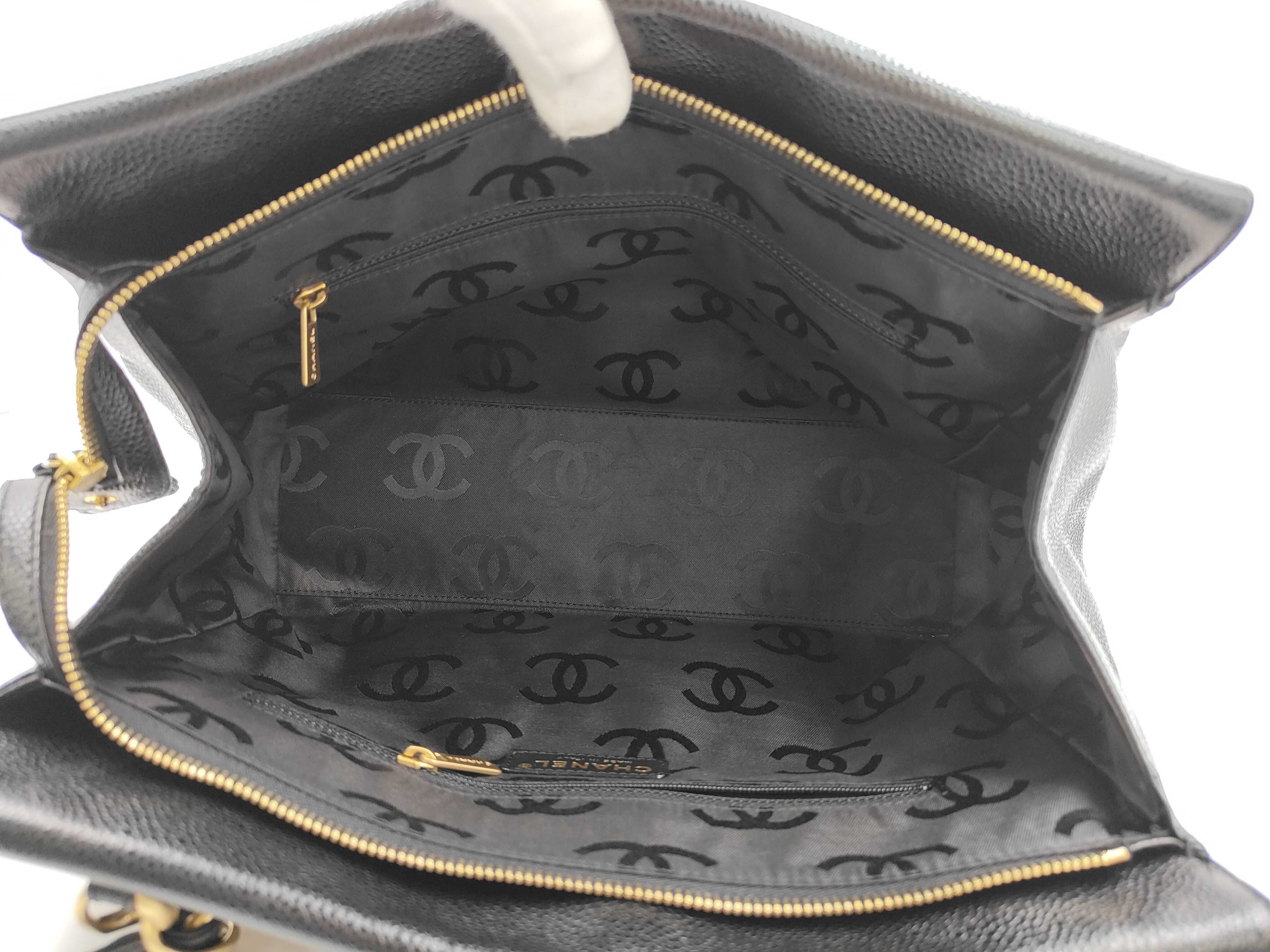 Coco Mark Caviar Skin Chain Tote Bag Shoulder Bag — view 10