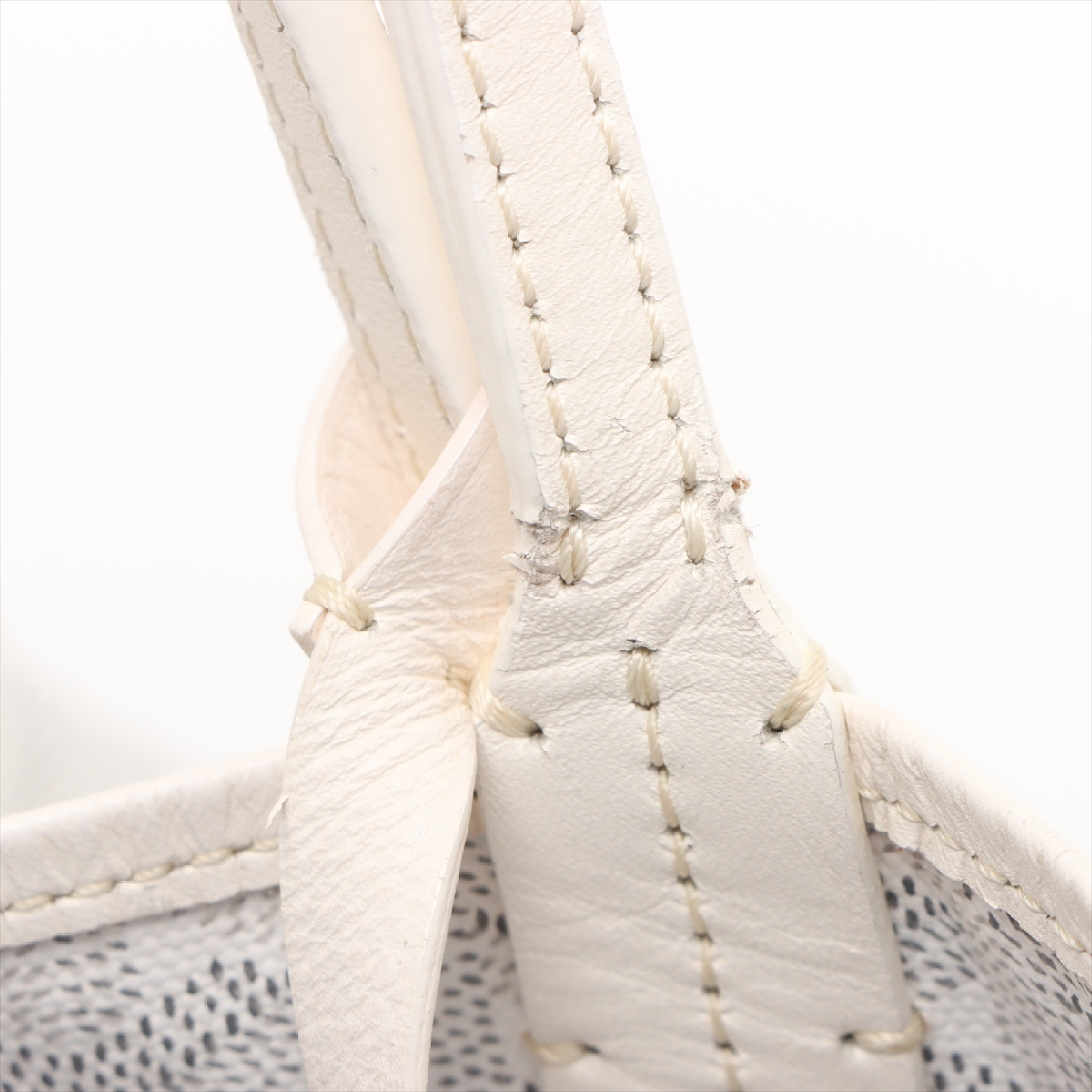 Saint Louis PM PVC x Leather Tote Bag, White, Marquage Tote Bag — view 12