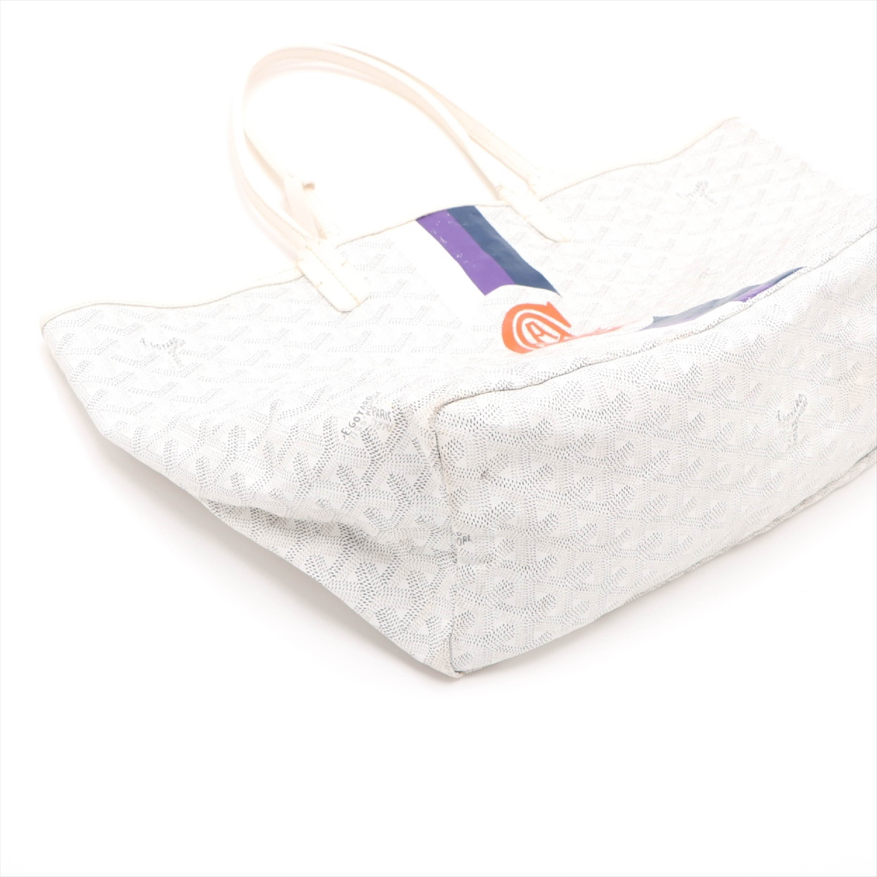 Saint Louis PM PVC x Leather Tote Bag, White, Marquage Tote Bag — view 4