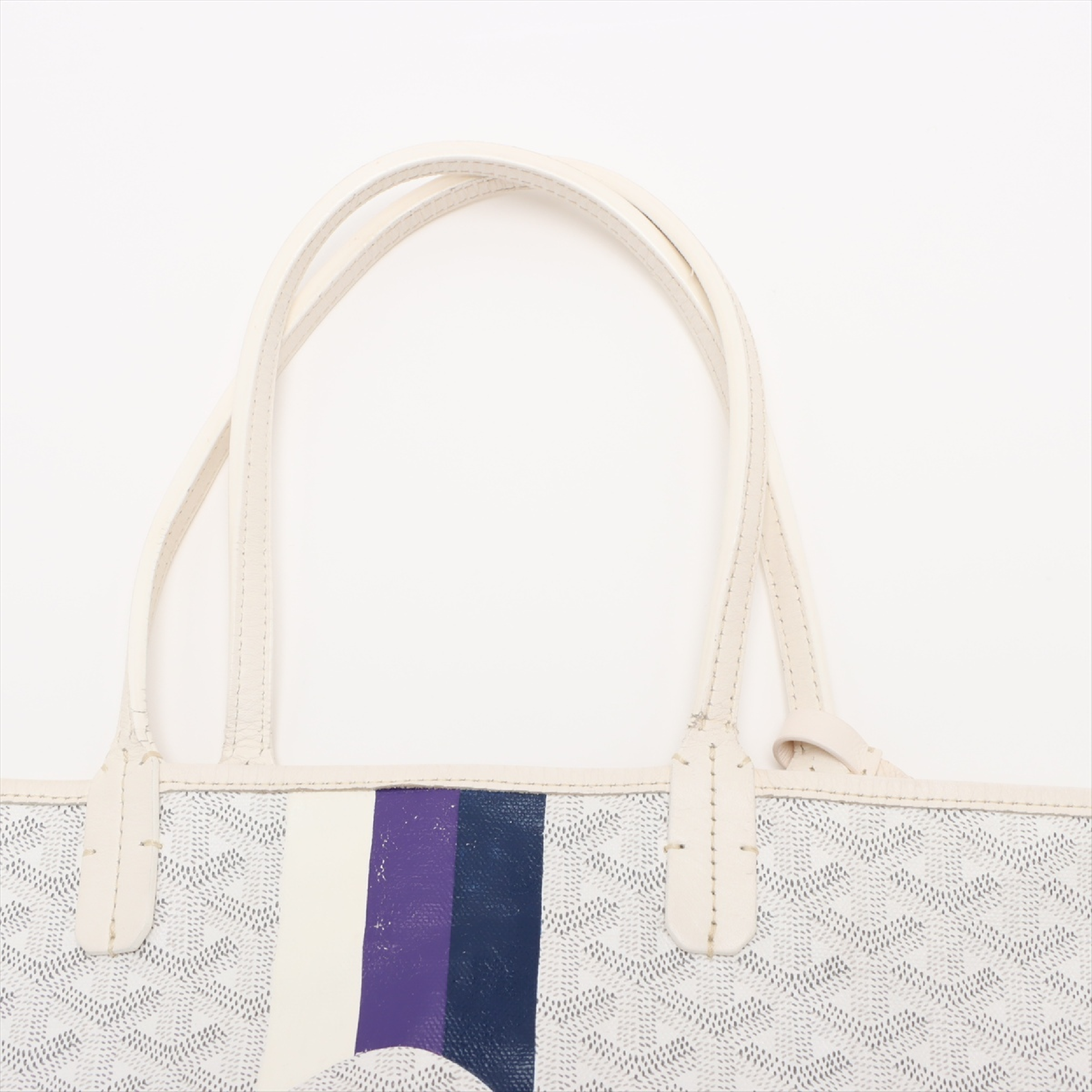 Saint Louis PM PVC x Leather Tote Bag, White, Marquage Tote Bag — view 6