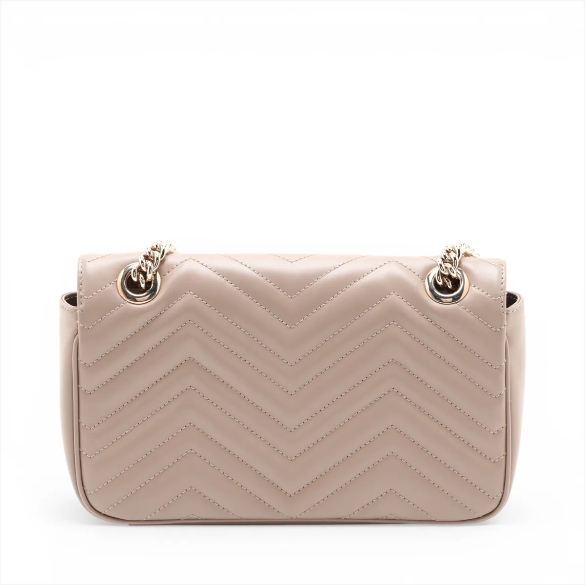 GG Marmont Leather Chain Shoulder Bag, Beige, 443497 — view 2