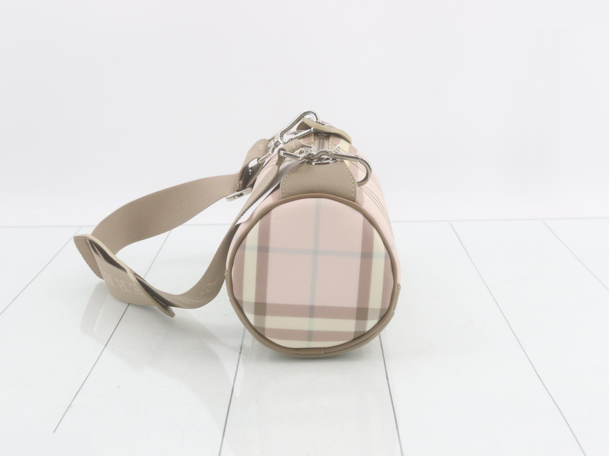 Drum-type PVC canvas, check pattern, W24 H12 D11.5 — view 3